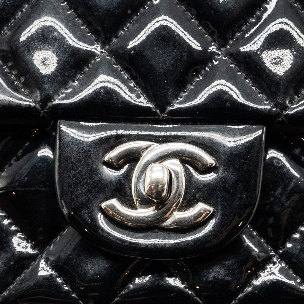 Chanel Mini Rectangular Flap Bag Patent Black