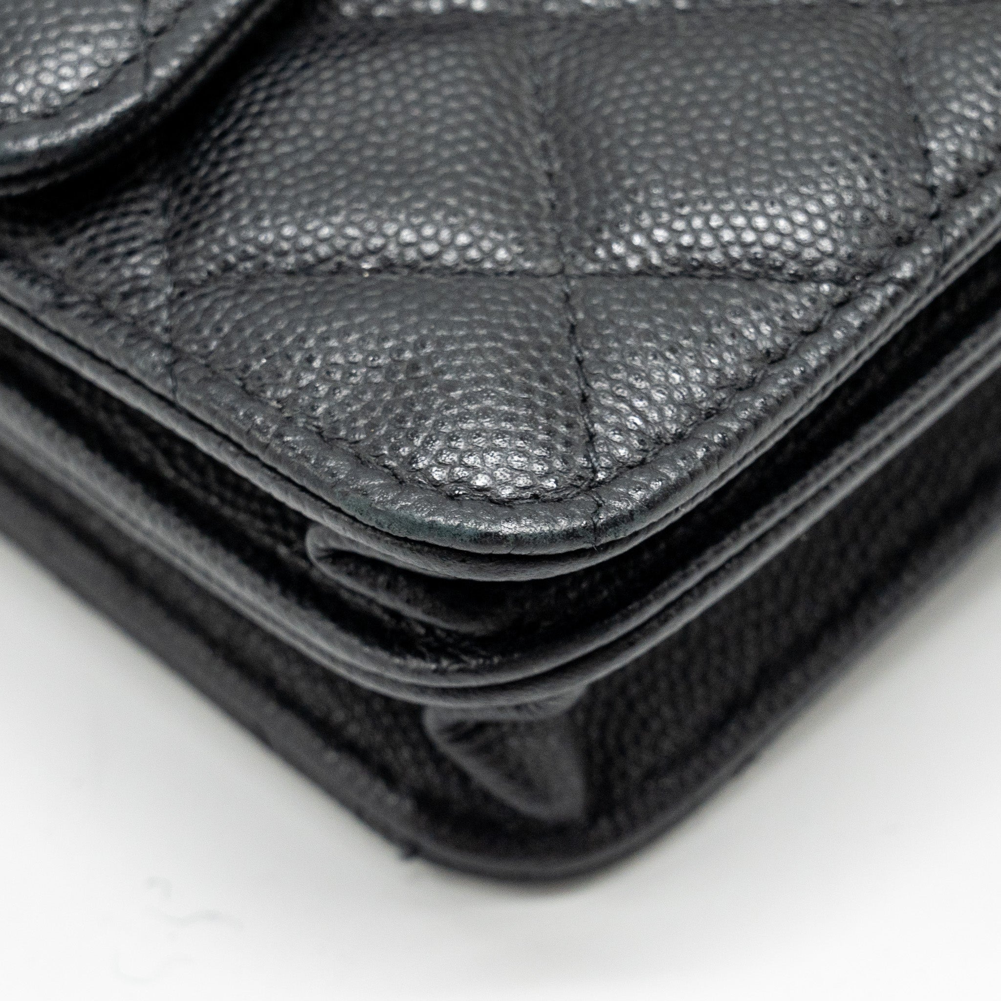 Chanel Circular Handle Quilted Flap Bag Caviar Black