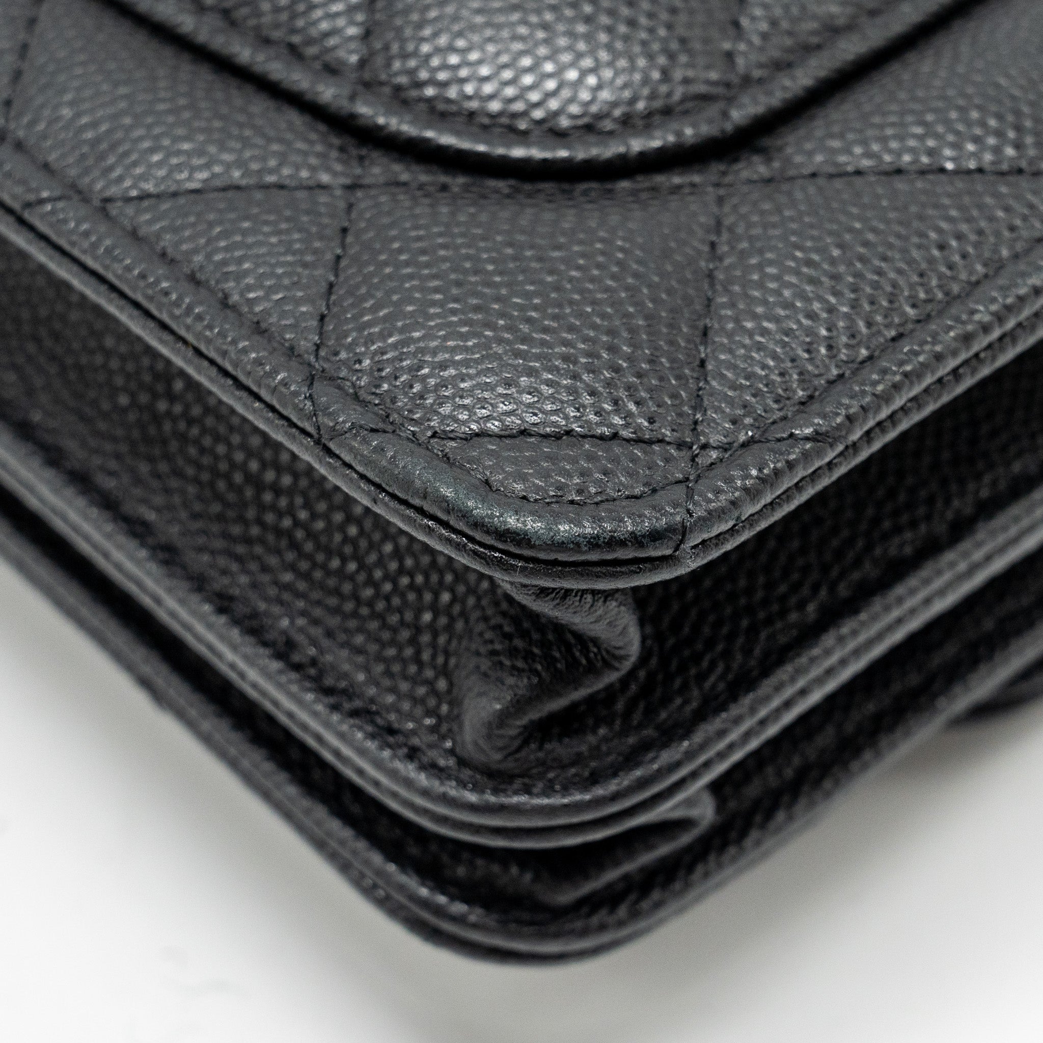 Chanel Circular Handle Quilted Flap Bag Caviar Black