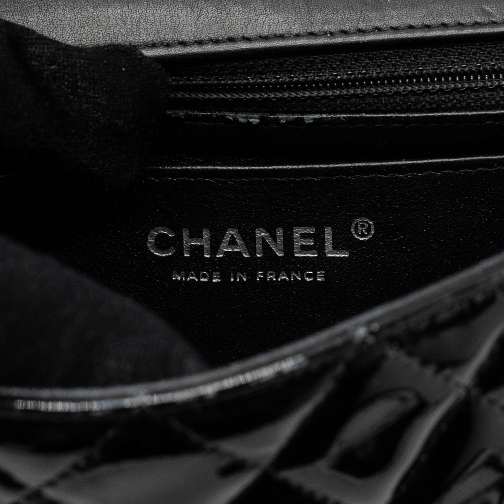 Chanel Mini Rectangular Flap Bag Patent Black