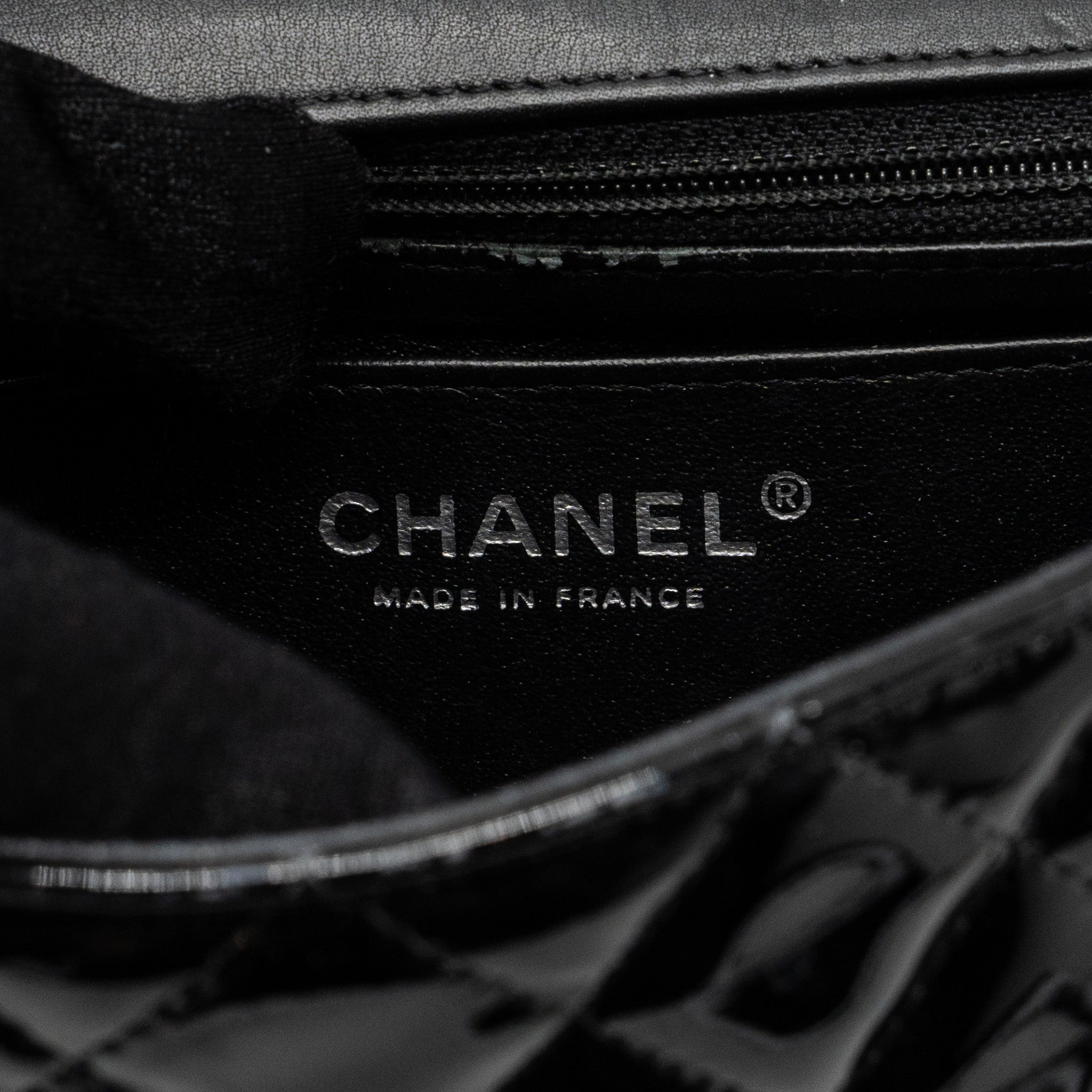 Chanel Mini Rectangular Flap Bag Patent Black