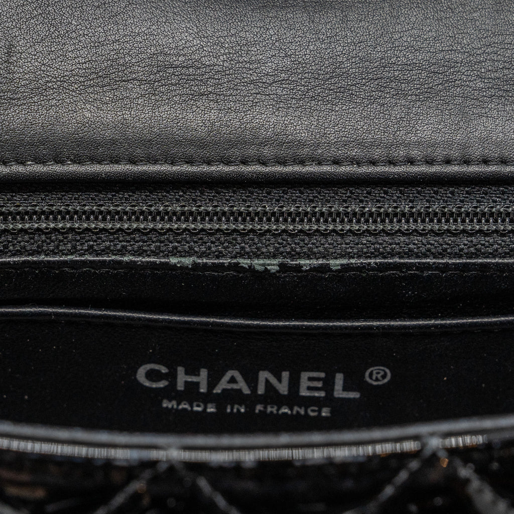 Chanel Mini Rectangular Flap Bag Patent Black