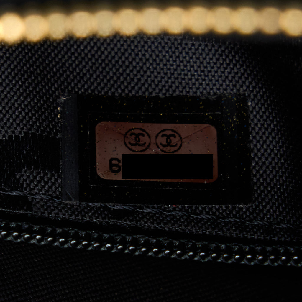 Chanel Vintage Camera Chevron Tote Bag Caviar Black