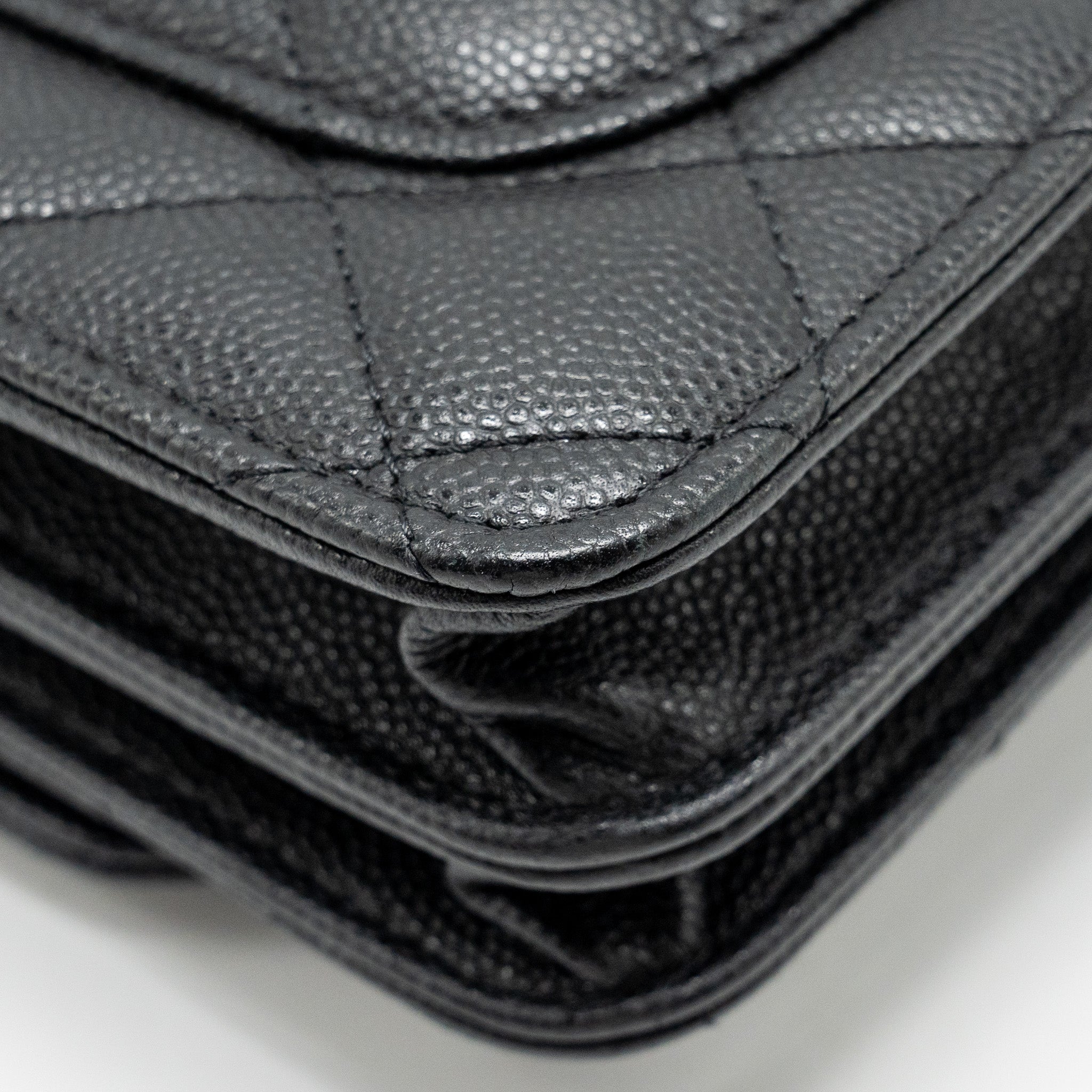 Chanel Circular Handle Quilted Flap Bag Caviar Black
