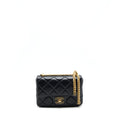 Chanel 22P Seasonal Mini Square Flap Bag Lambskin Black
