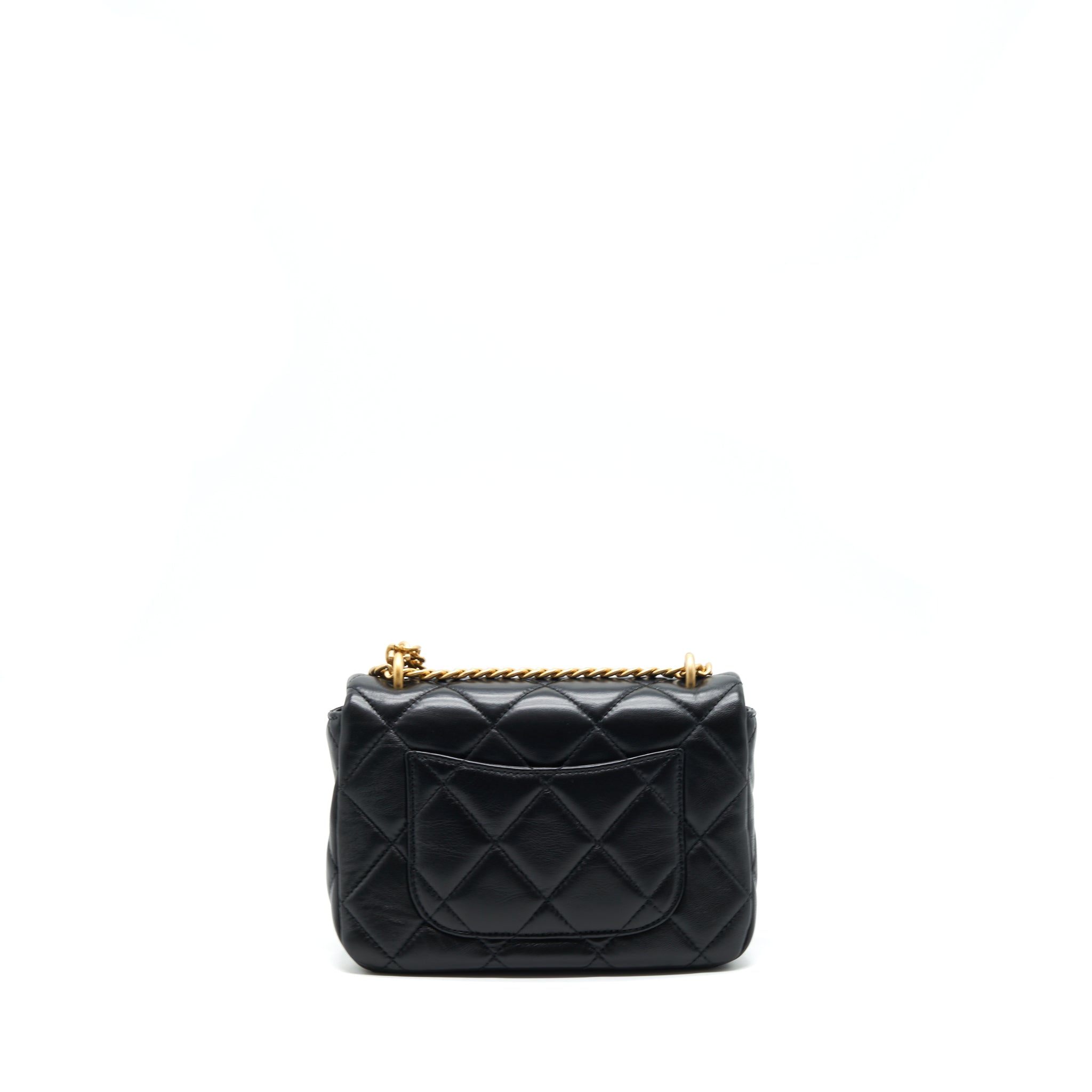 Chanel 22P Seasonal Mini Square Flap Bag Lambskin Black