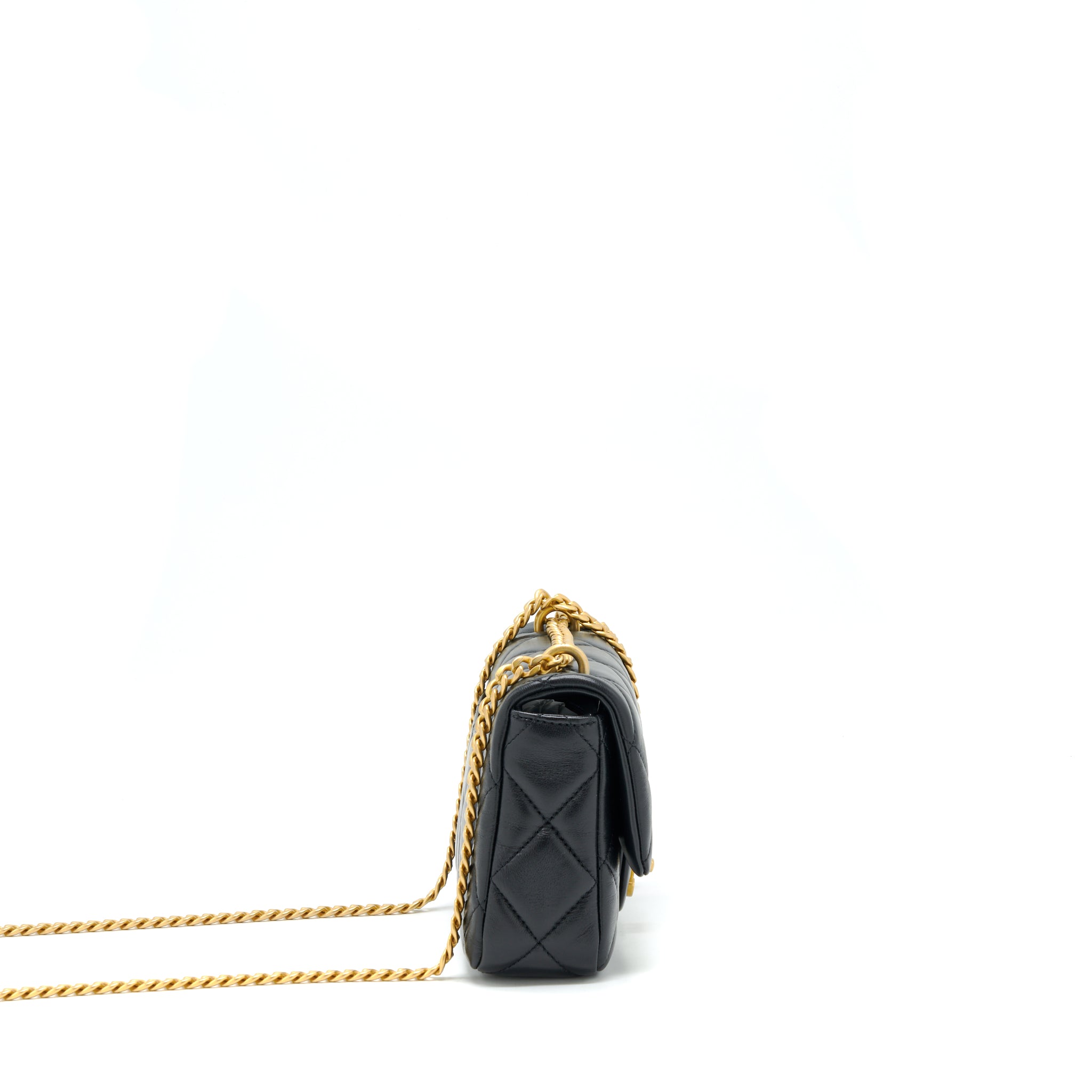 Chanel 22P Seasonal Mini Square Flap Bag Lambskin Black