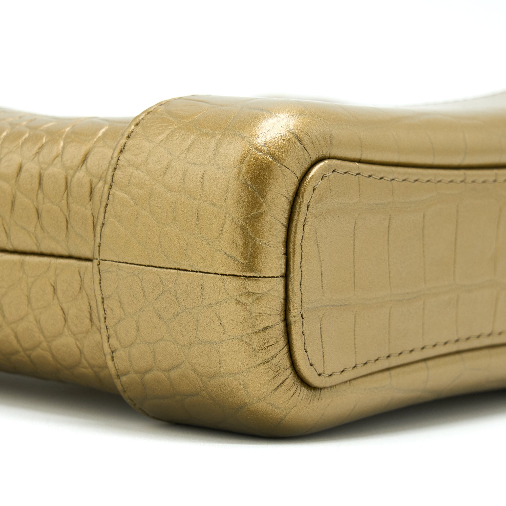 Chanel Small Gabrielle Hobo Bag Crocodile Embossed Calfskin Gold Multicolour Hardware