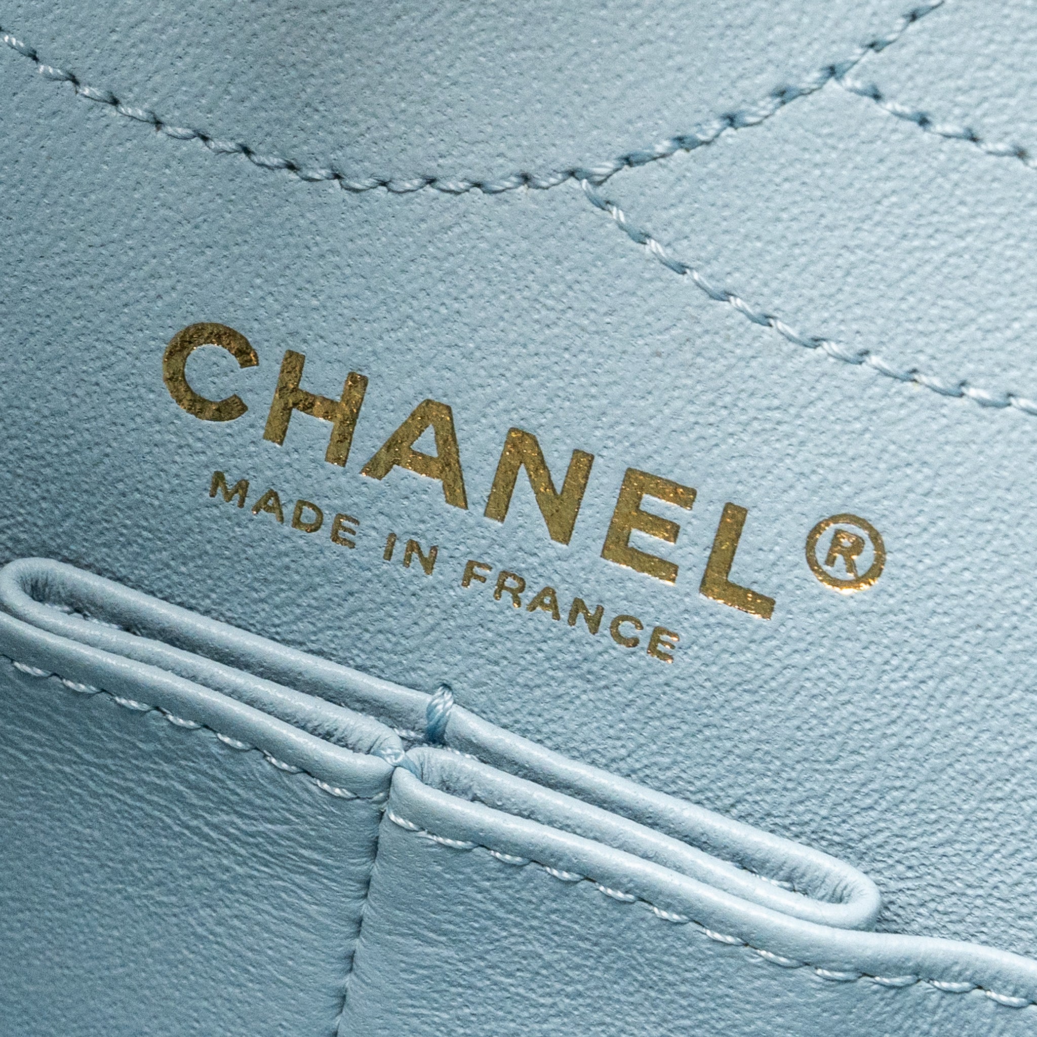 Chanel Small 2.55 226 reissue double flap bag calfskin light blue  (microchip)