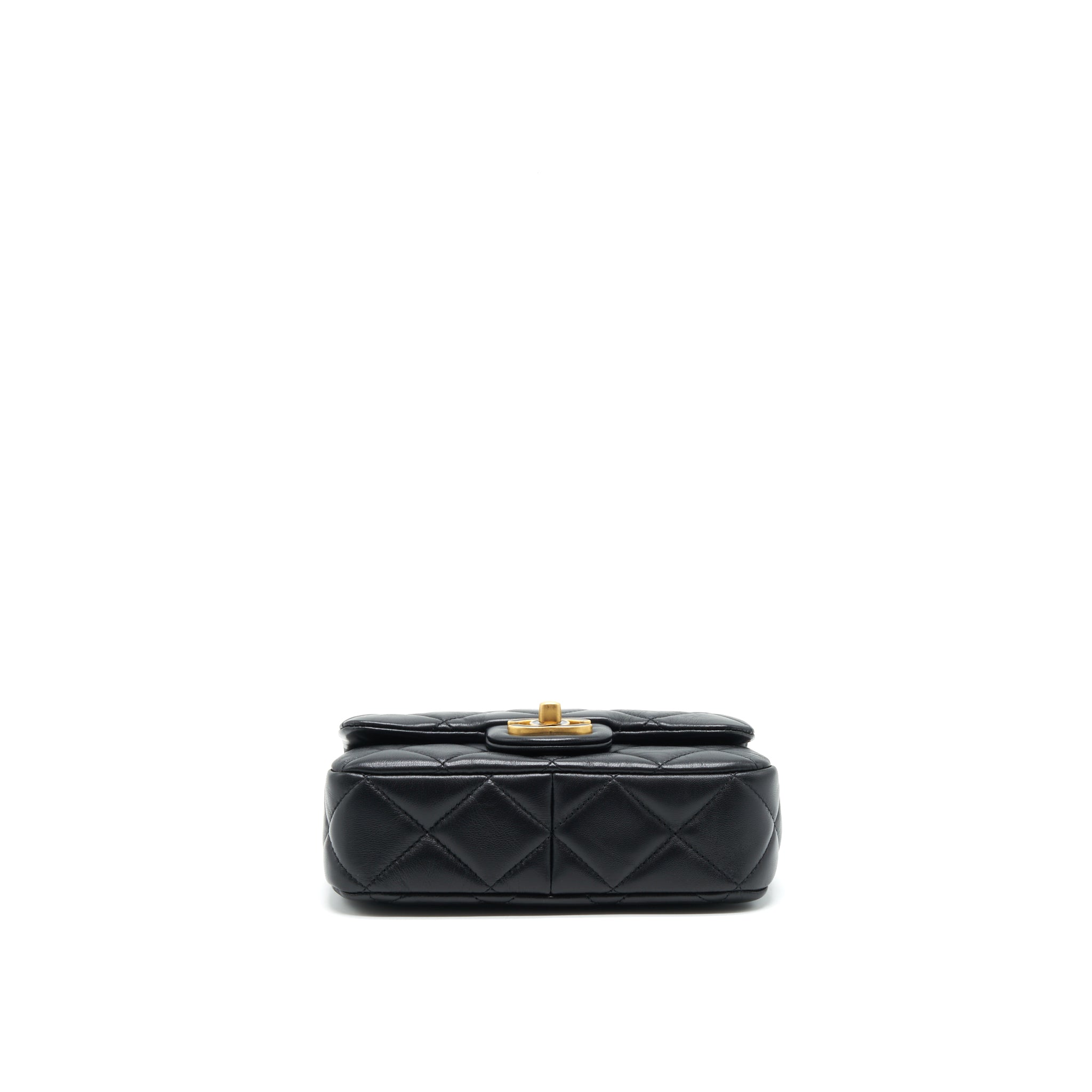 Chanel 22P Seasonal Mini Square Flap Bag Lambskin Black