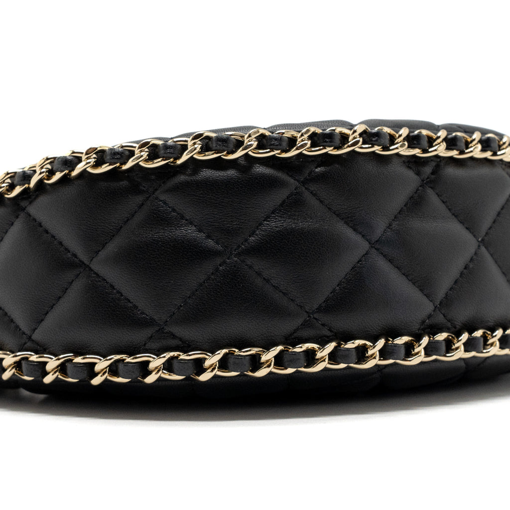 Chanel Small Moon Hobo Bag Lambskin Black L (microchip)