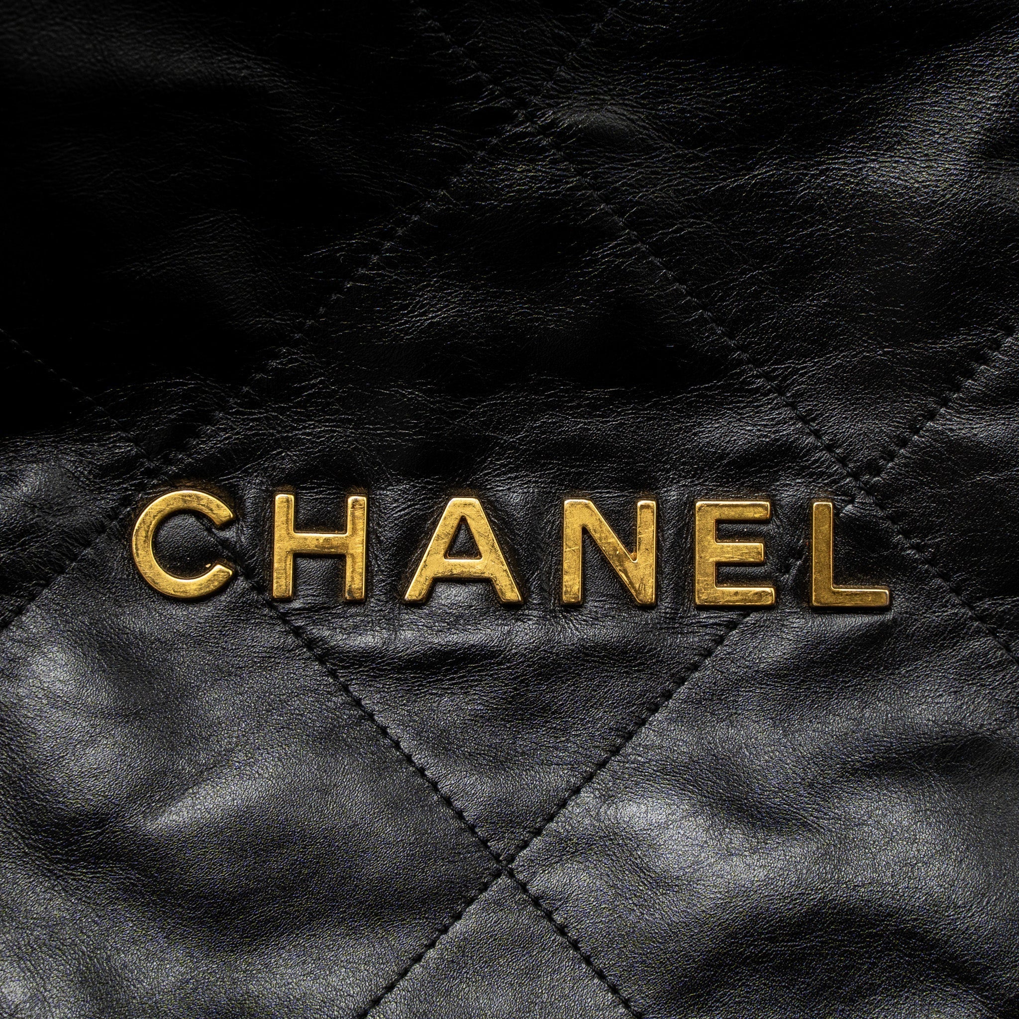 Chanel Large 22 Bag Shiny Calfskin Black  (Microchip)