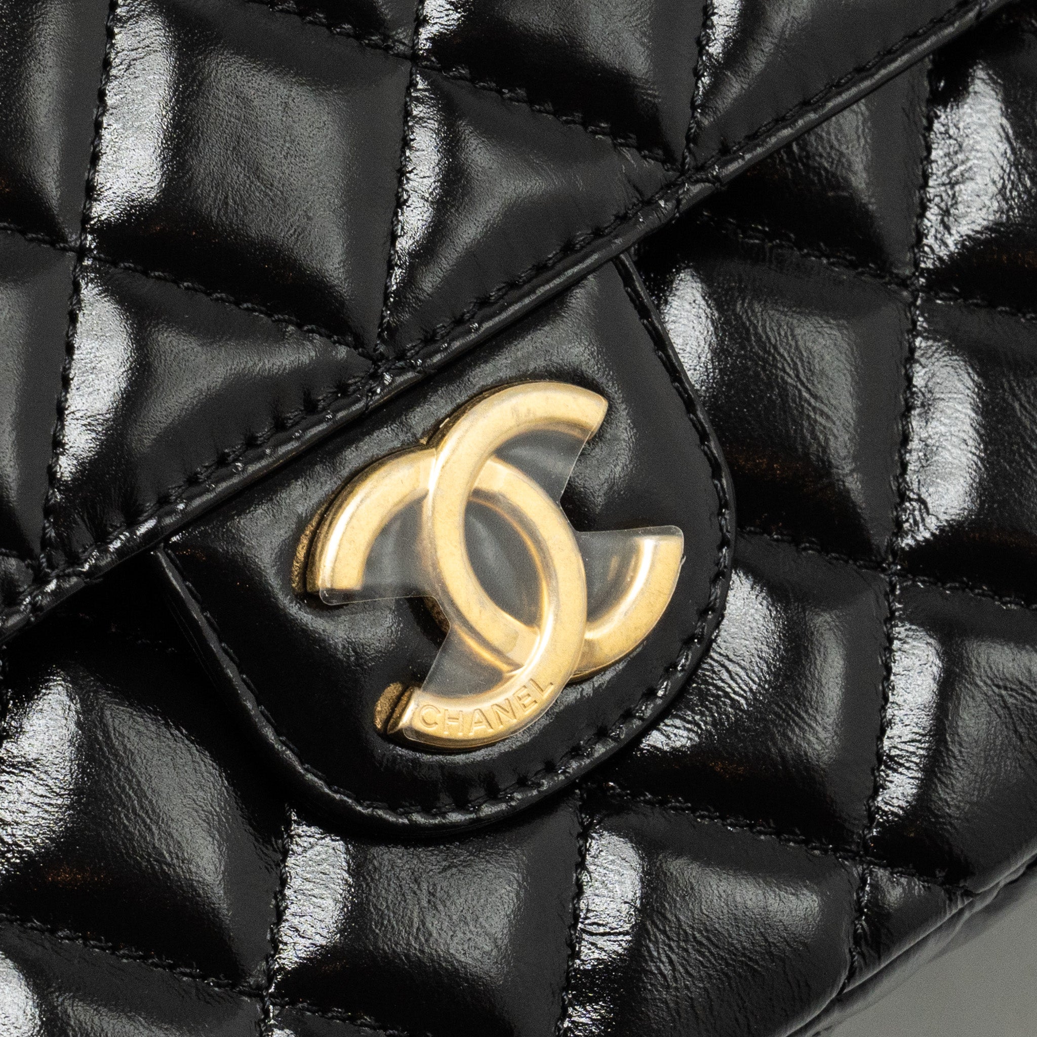 Chanel 23C Hobo Bag Shiny Calfskin Black Brushed  (Microchip)