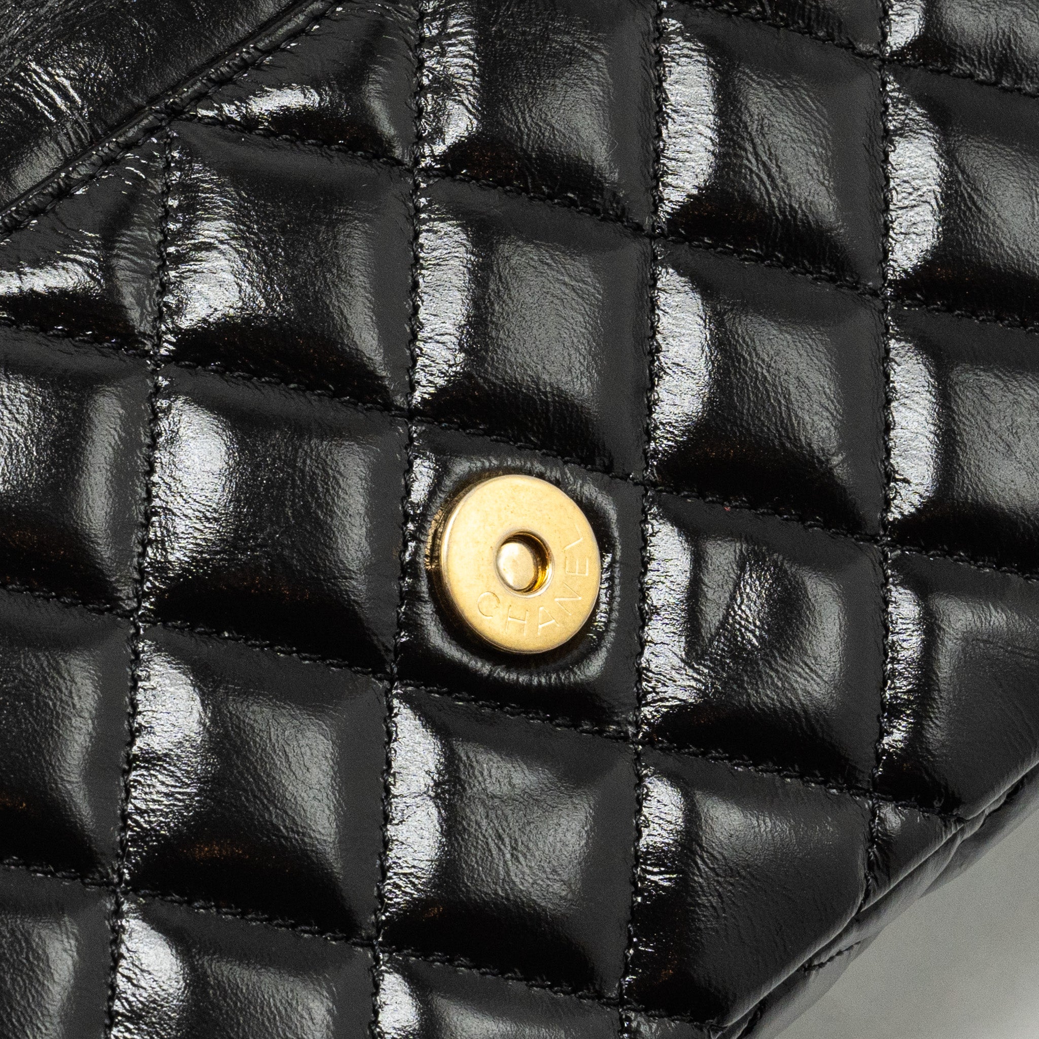Chanel 23C Hobo Bag Shiny Calfskin Black Brushed  (Microchip)