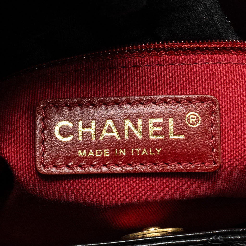 Chanel 23C Hobo Bag Shiny Calfskin Black Brushed  (Microchip)