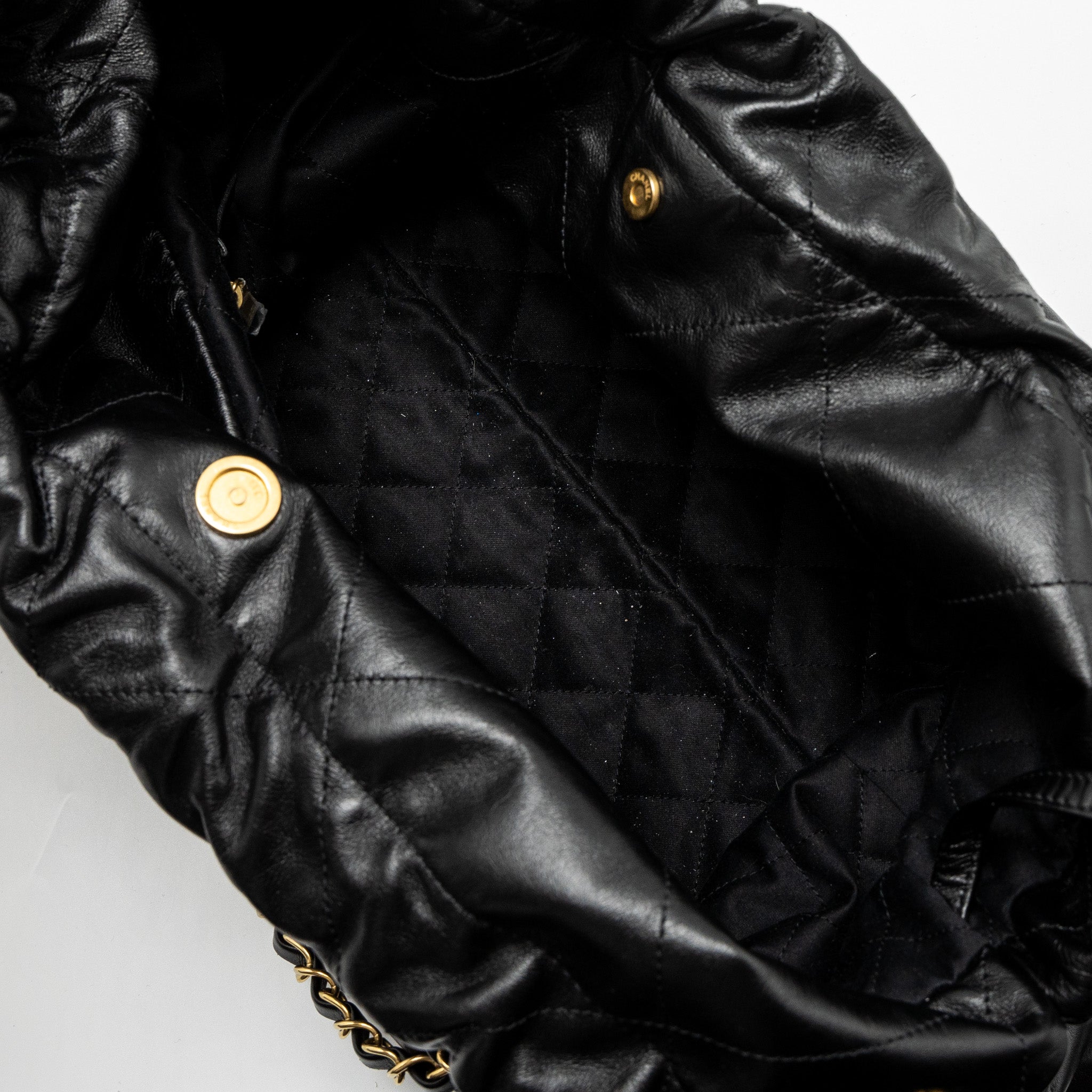 Chanel Large 22 Bag Shiny Calfskin Black  (Microchip)