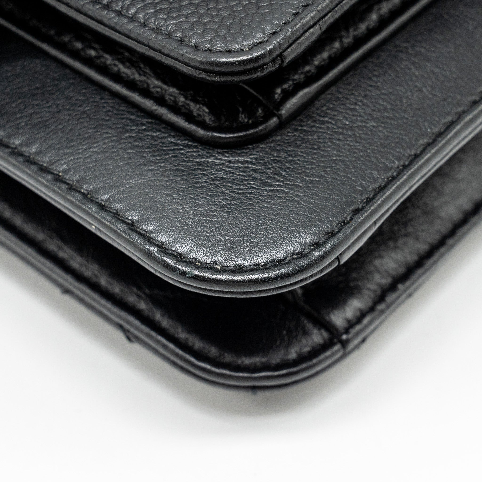 Chanel Quilted Flap Bag Calfskin/Caviar Black