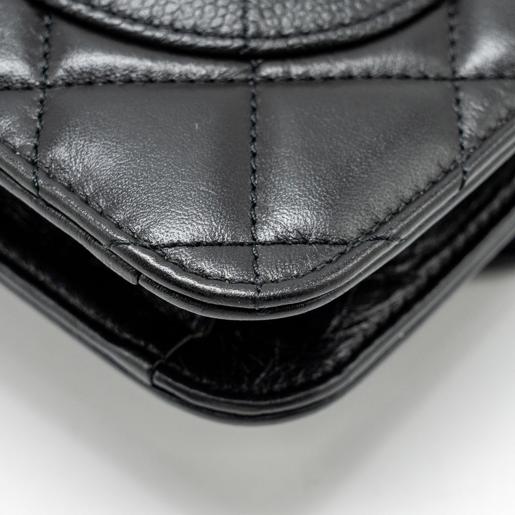 Chanel Quilted Flap Bag Calfskin/Caviar Black