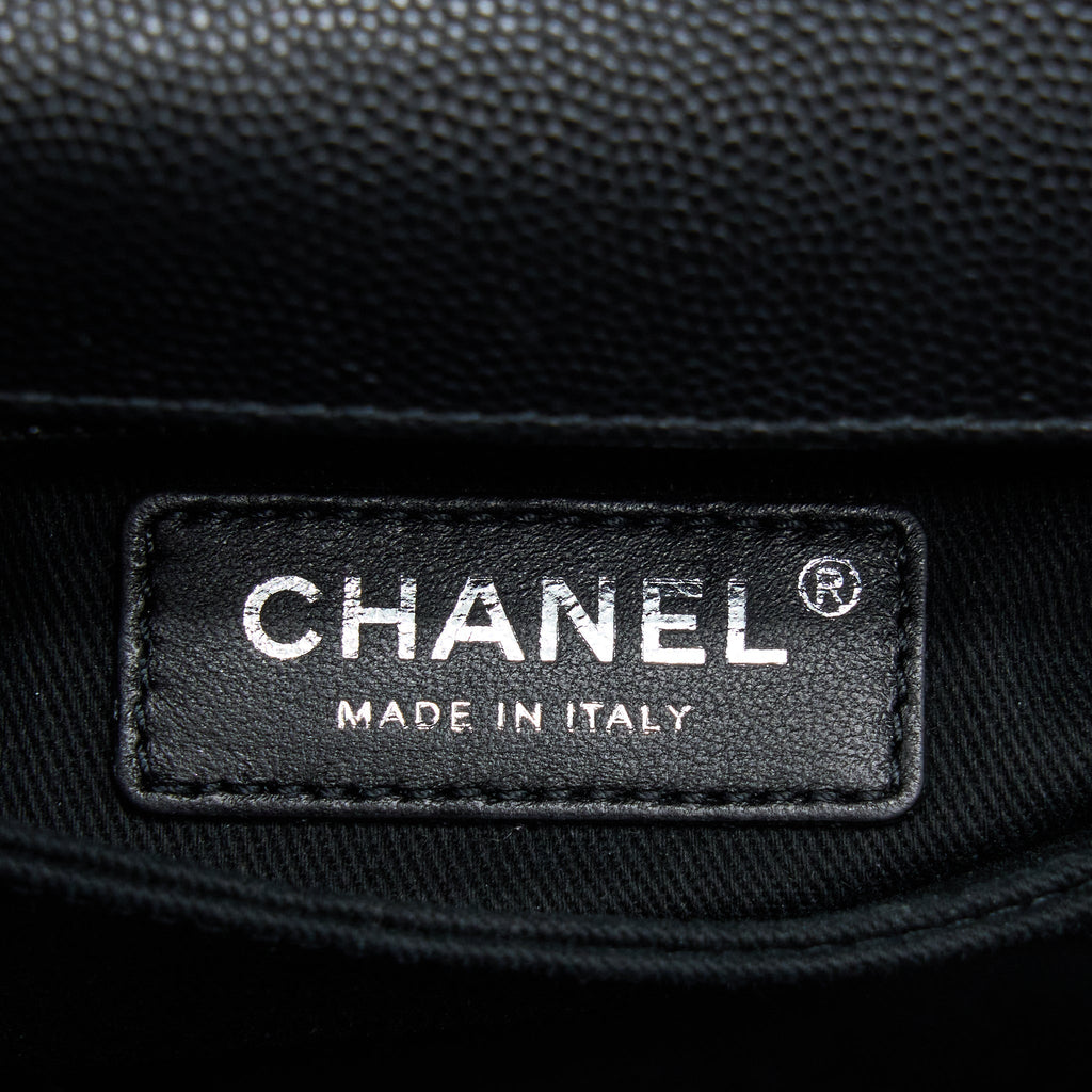 Chanel Small Coco Handle Chevron Caviar So Black