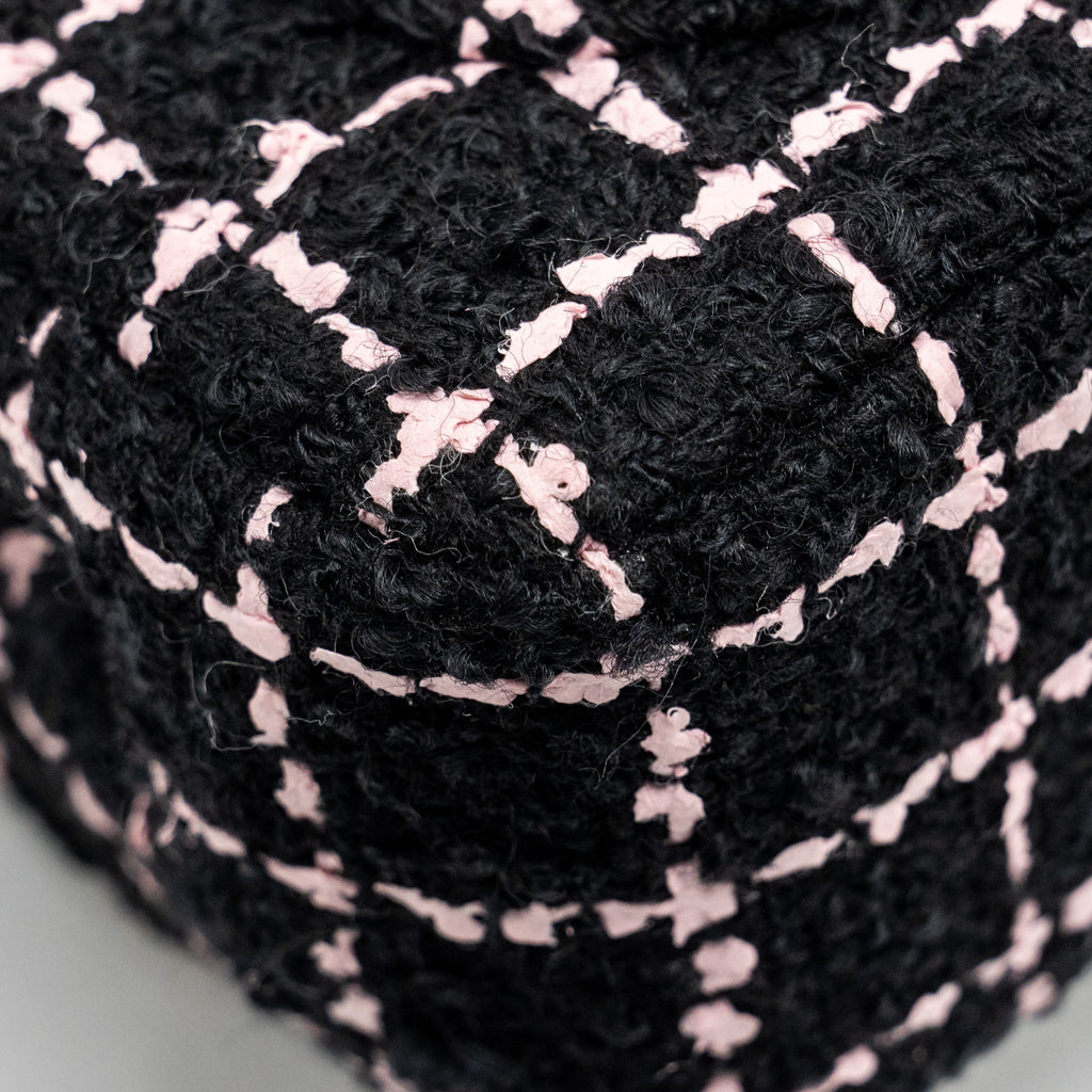 Chanel 23K Flower Bomb Mini Rectangular Flap Bag Tweed Black / Pink L (Microchip)