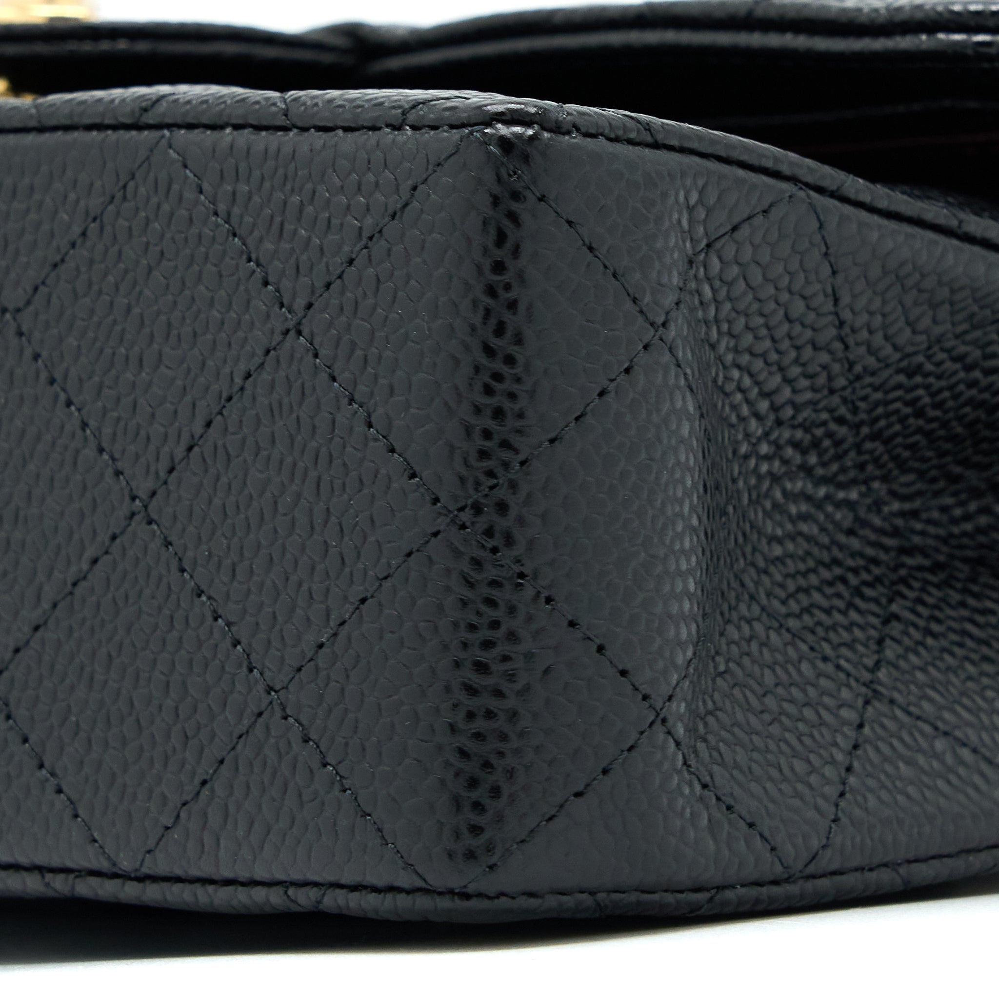 Chanel Small Classic Double Flap Bag Caviar Black  (Microchip)