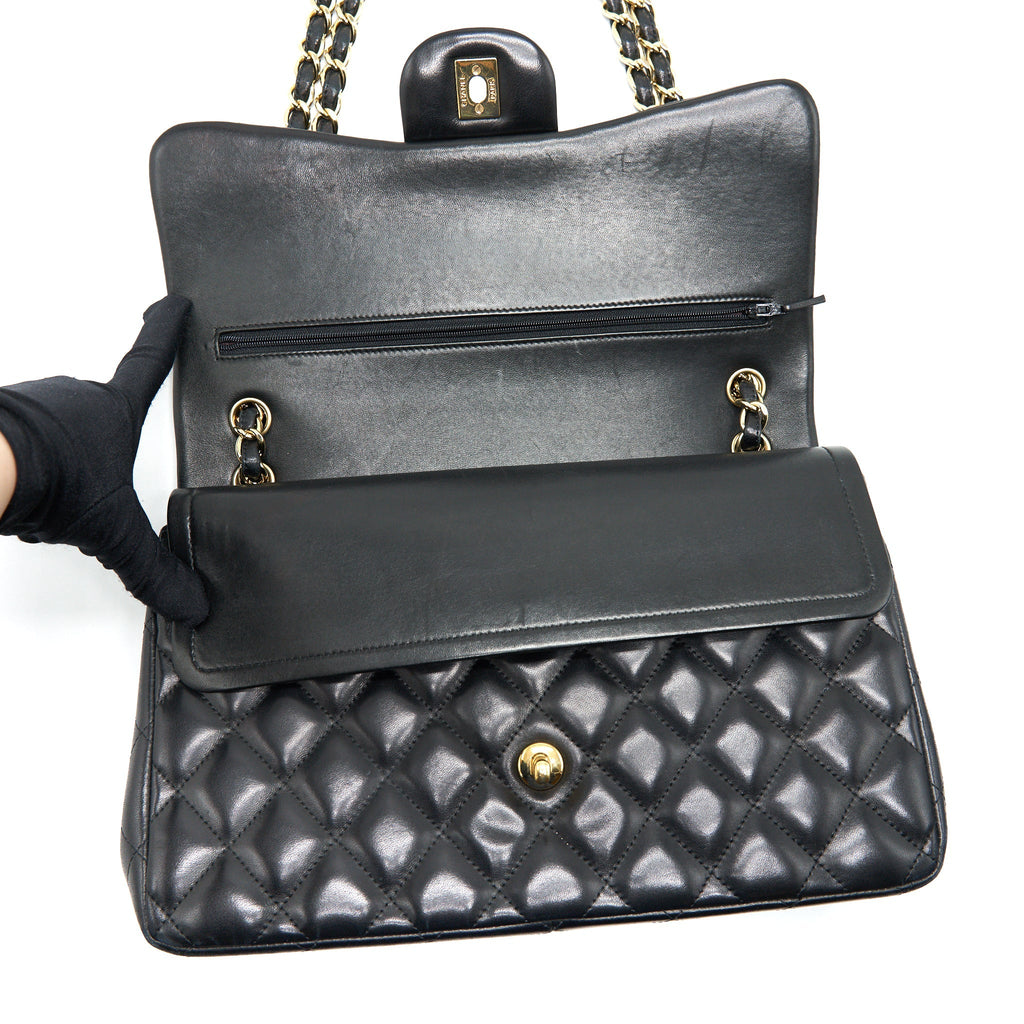 Chanel Classic Jumbo double flap Bag Lambskin Black