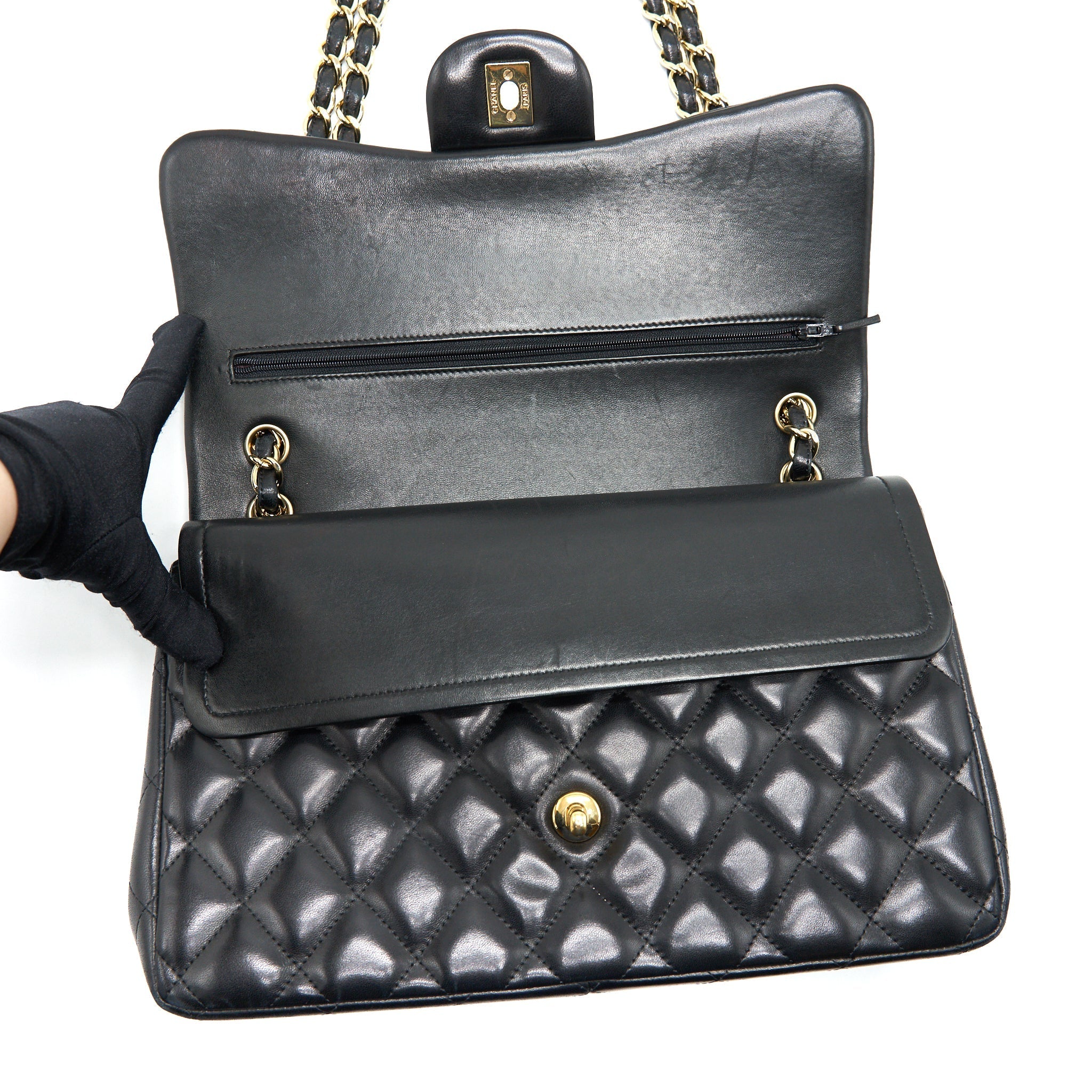 Chanel Classic Jumbo double flap Bag Lambskin Black