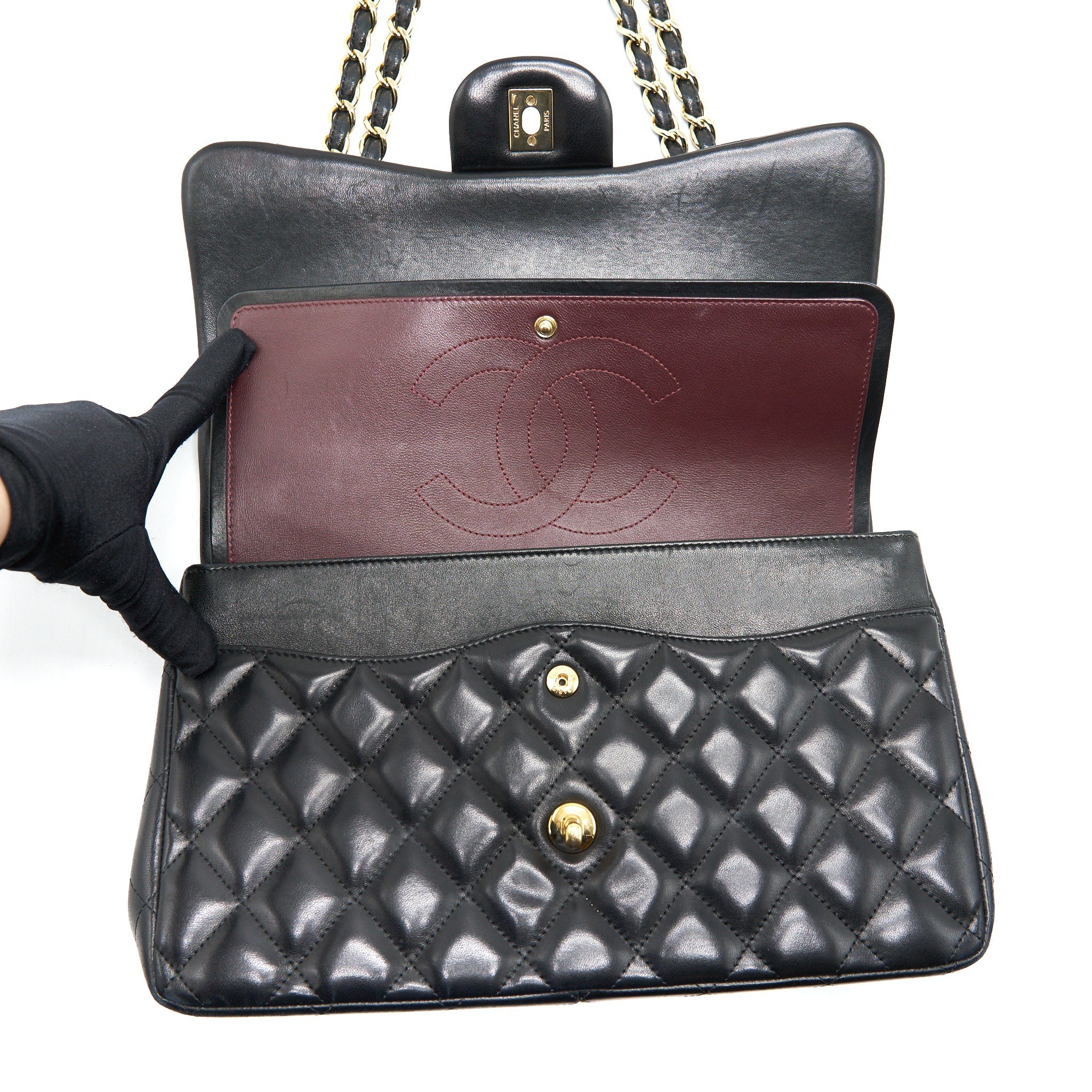 Chanel Classic Jumbo double flap Bag Lambskin Black