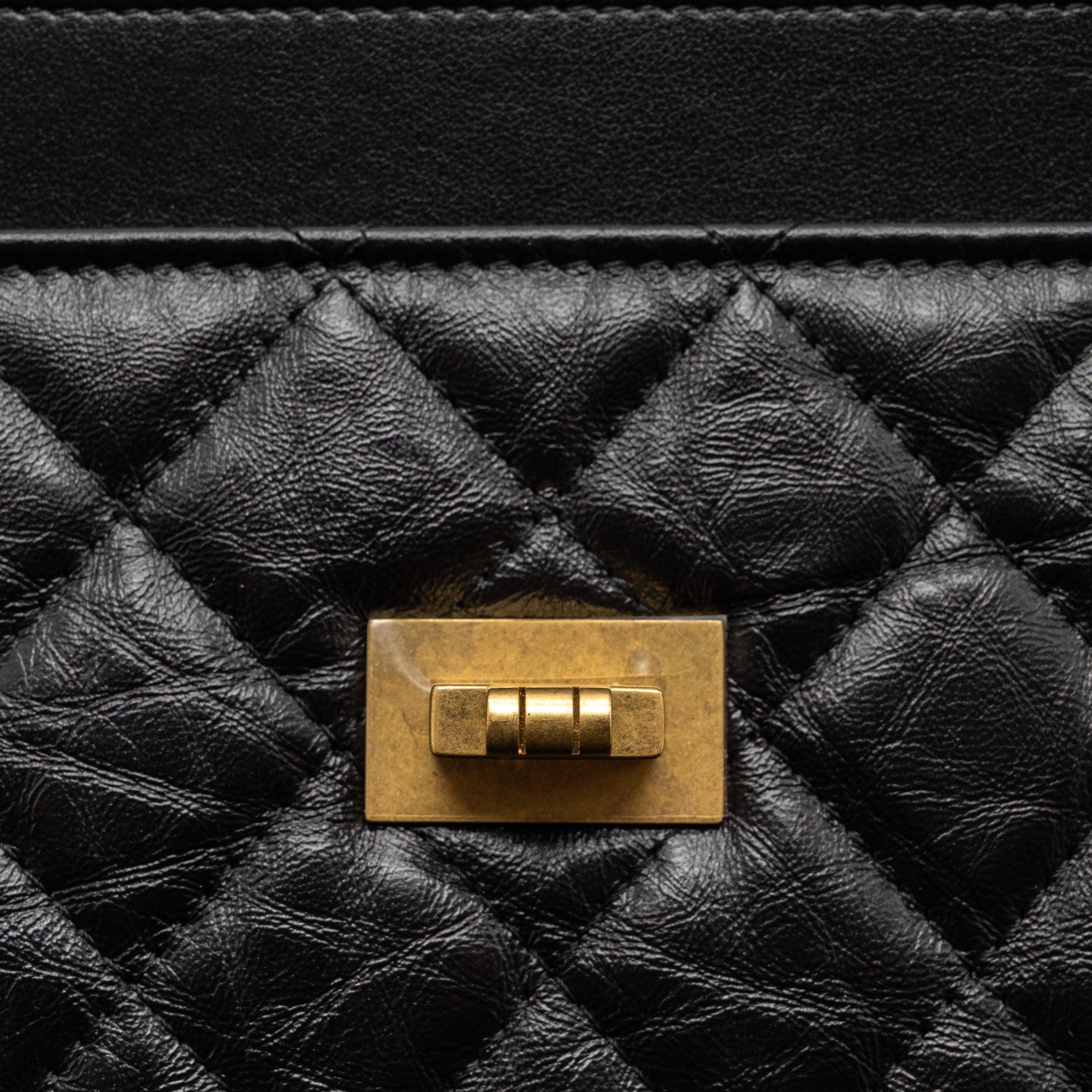 Chanel 2.55 Wallet on Chain Aged Calfskin Black Brushed  (Microchip)