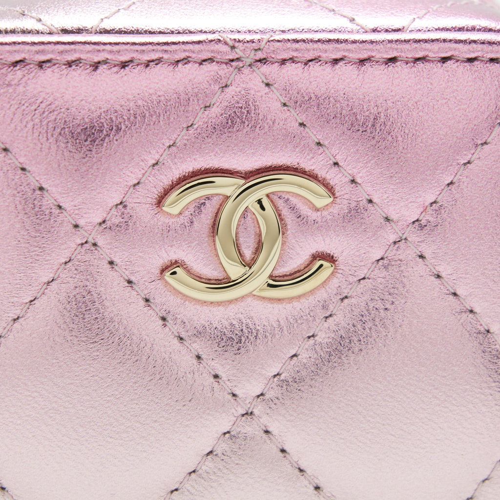 Chanel Mini Vanity With Giant Chain Iridescent Pink L