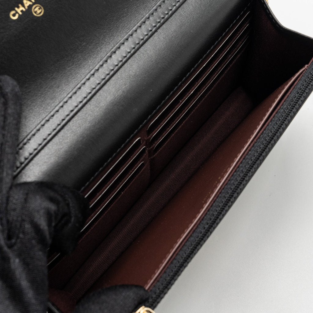 Chanel 2.55 Wallet on Chain Aged Calfskin Black Brushed  (Microchip)
