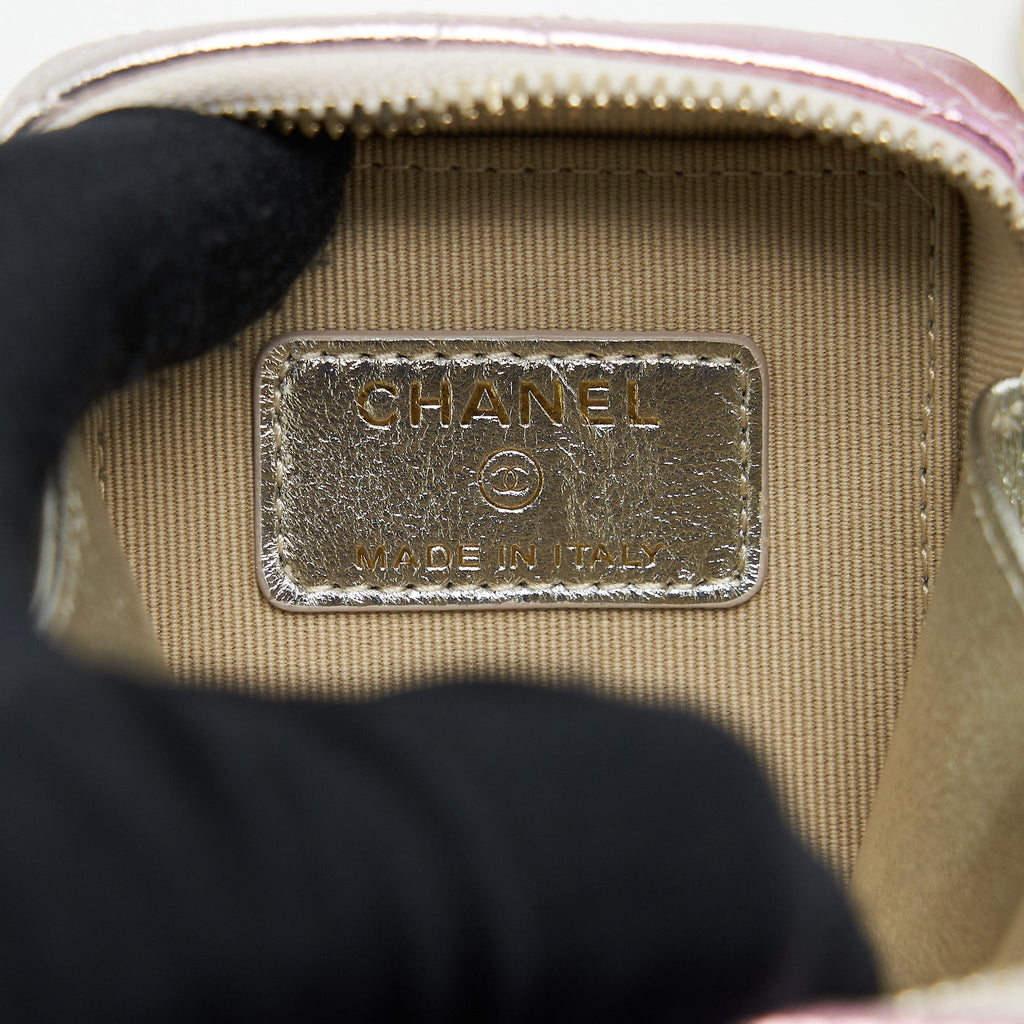 Chanel Mini Vanity With Giant Chain Iridescent Pink L