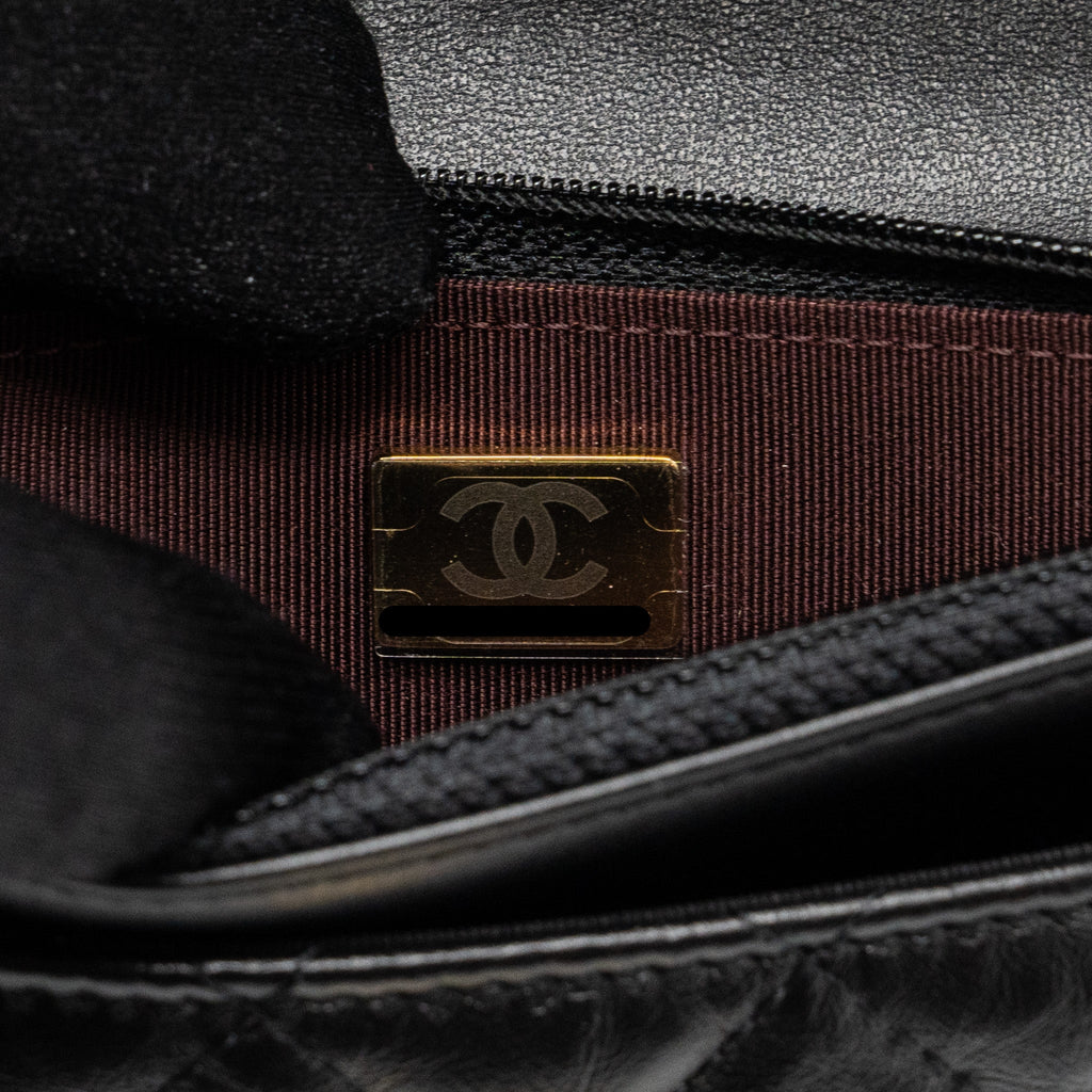 Chanel 2.55 Wallet on Chain Aged Calfskin Black Brushed  (Microchip)