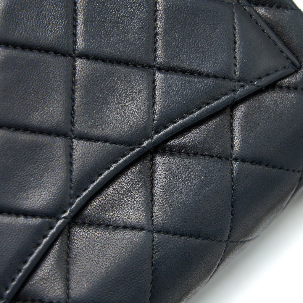 Chanel Vintage Square Flap Bag Lambskin Black