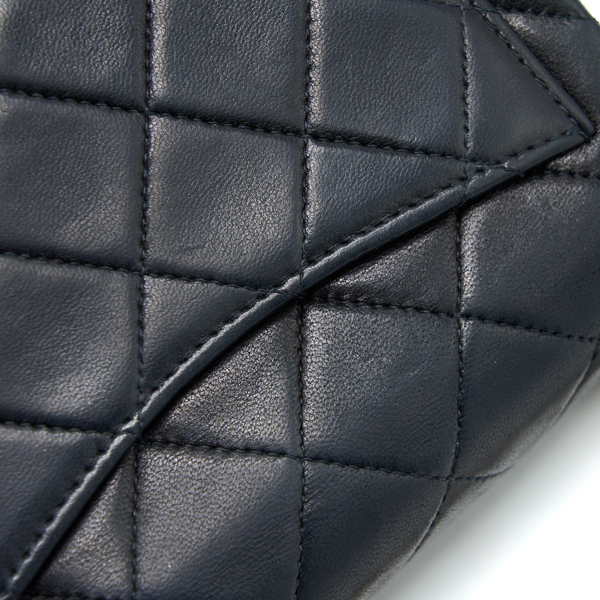 Chanel Vintage Square Flap Bag Lambskin Black
