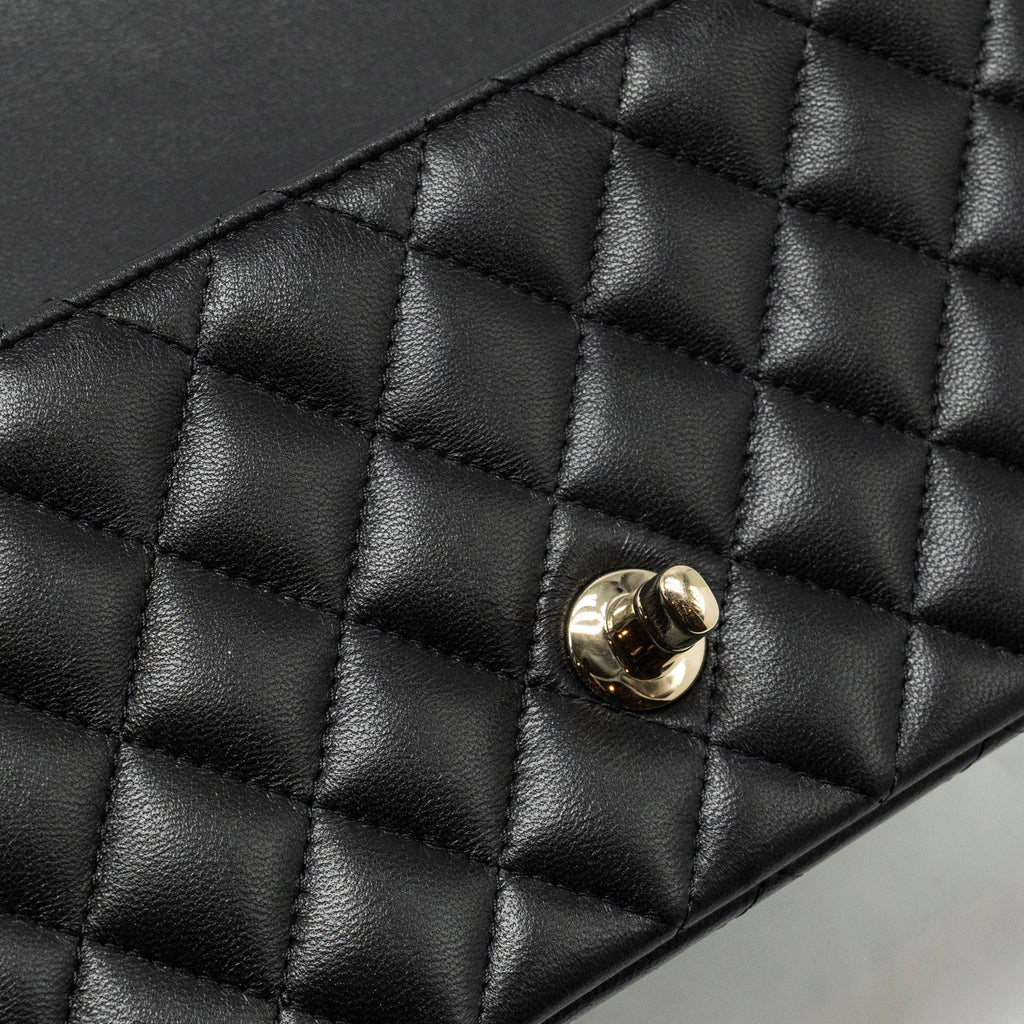 Chanel Top Handle Mini Rectangular Flap Bag Lambskin Black L (Microchip)