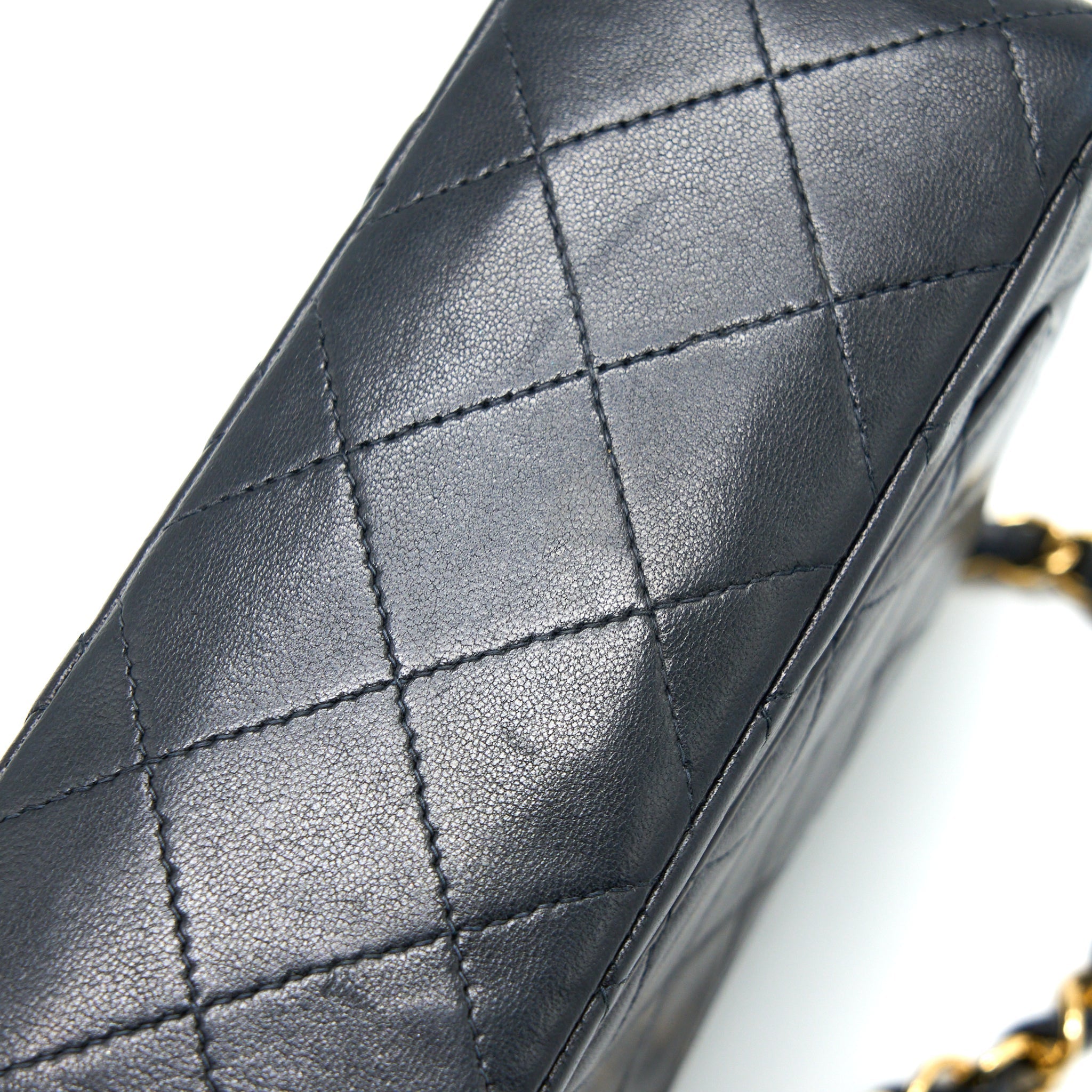 Chanel Vintage Square Flap Bag Lambskin Black