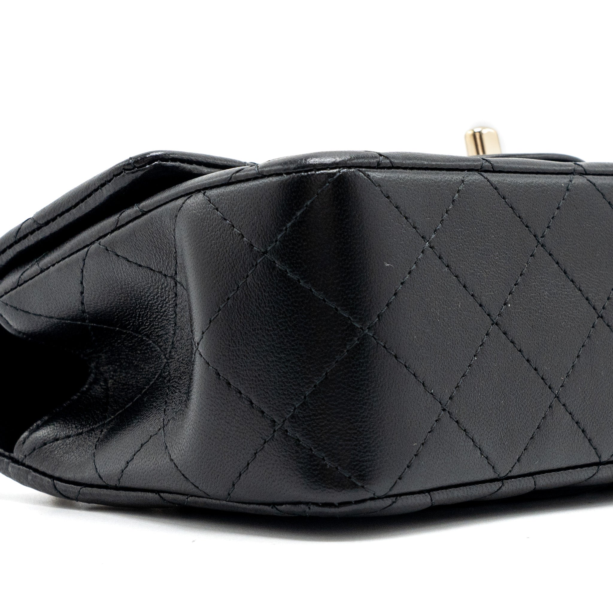 Chanel Top Handle Mini Rectangular Lambskin Black L(Microchip)