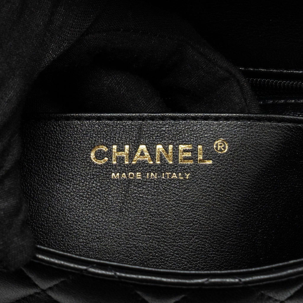 Chanel Top Handle Mini Rectangular Flap Bag Lambskin Black L (Microchip)