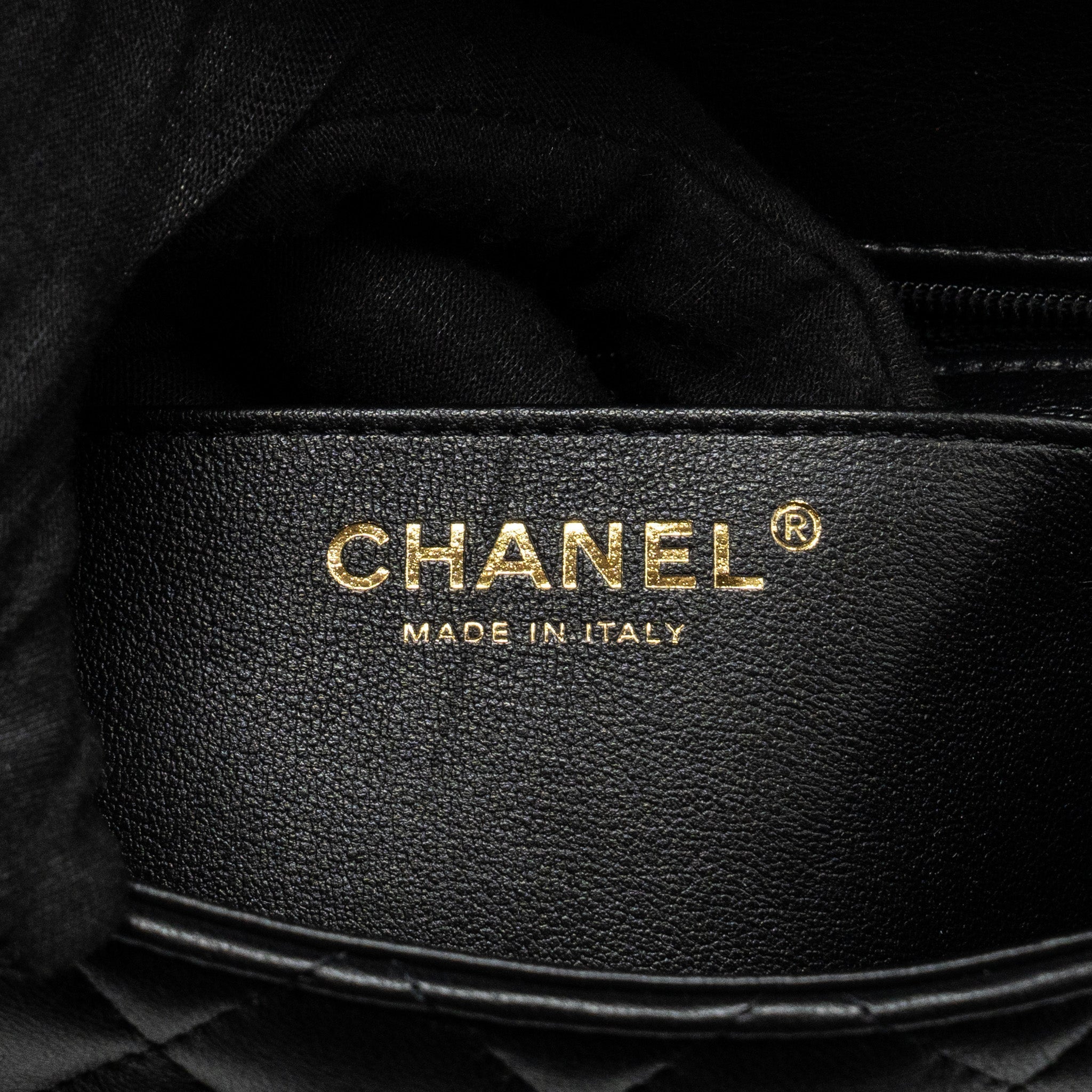 Chanel Top Handle Mini Rectangular Flap Bag Lambskin Black L (Microchip)