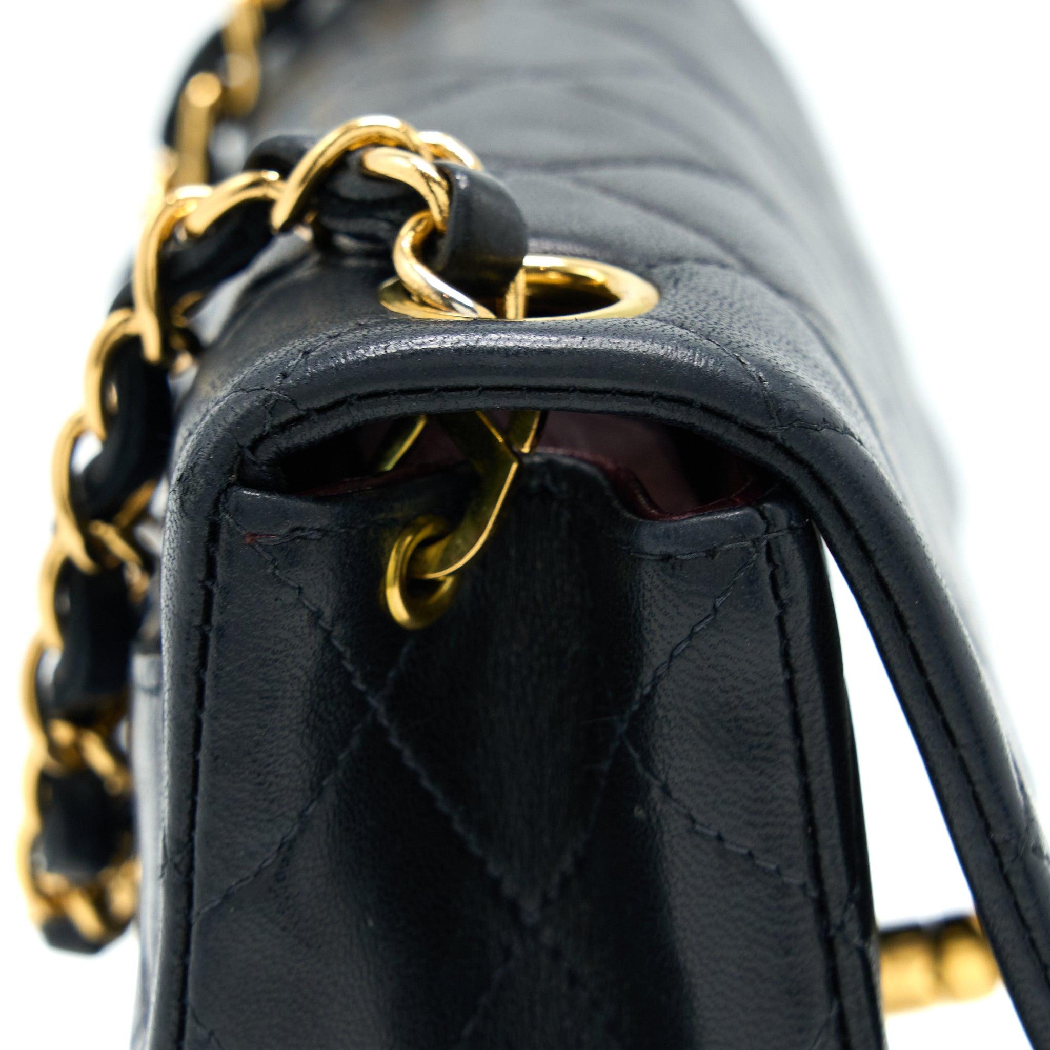Chanel Vintage Square Flap Bag Lambskin Black