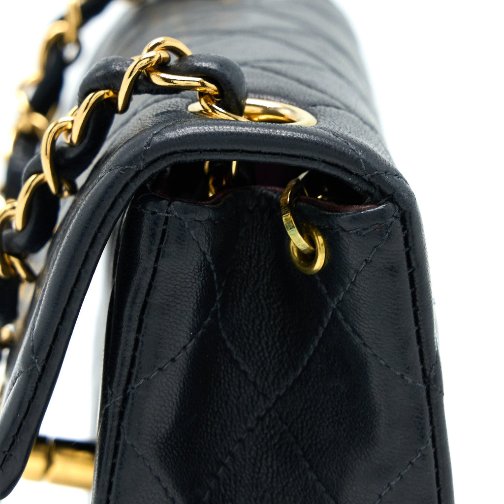 Chanel Vintage Square Flap Bag Lambskin Black