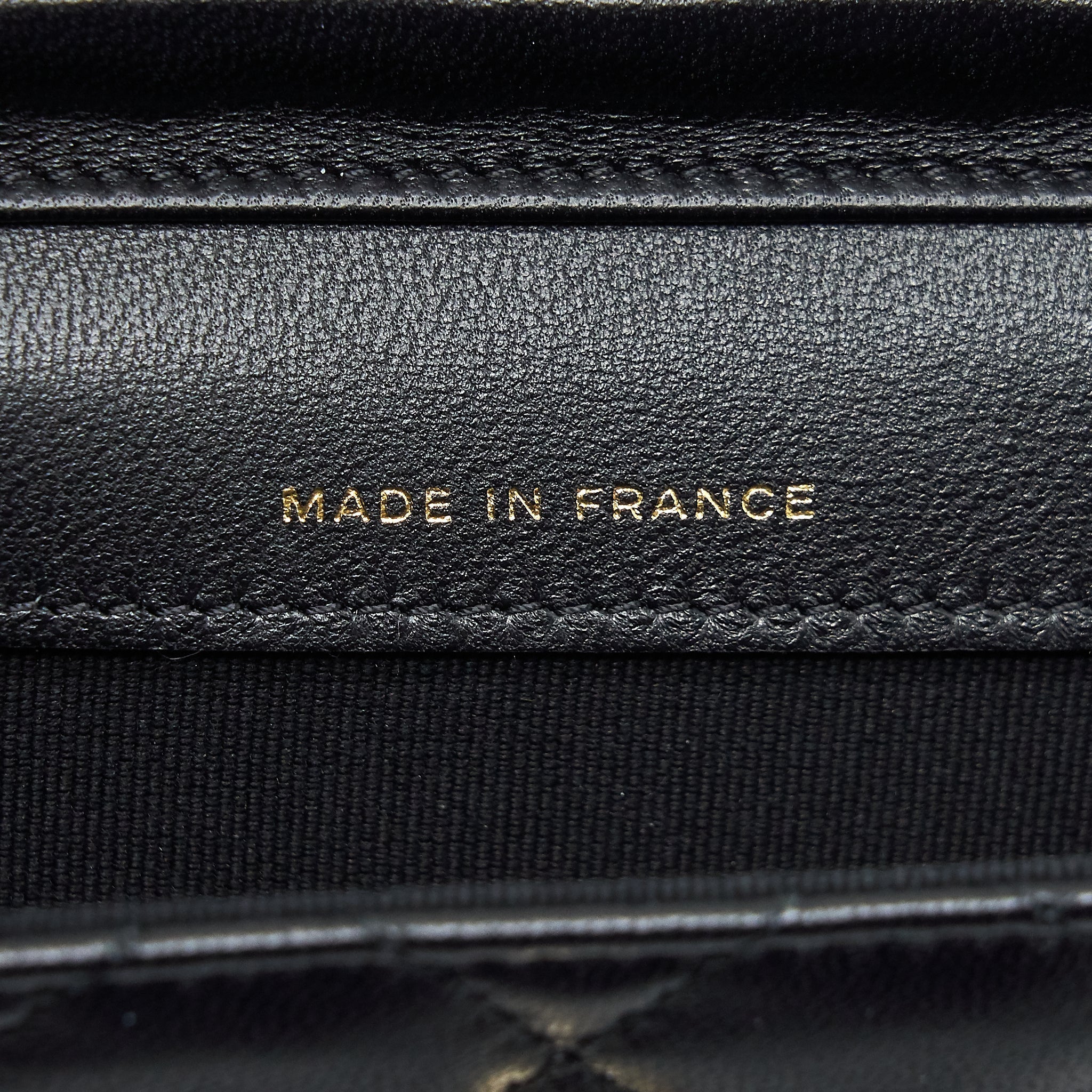 Chanel Mini flap card holder Ribbon Chain Lambskin Black L