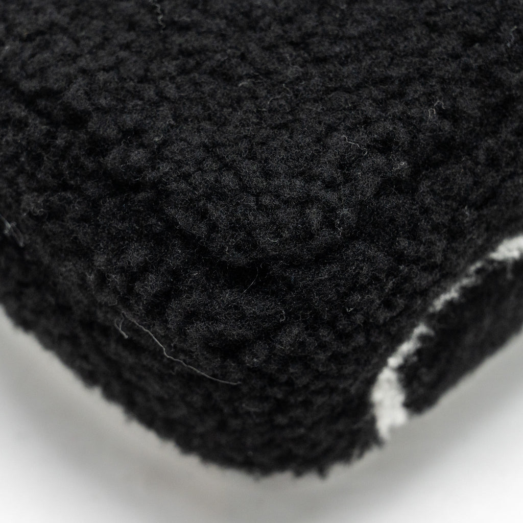 Chanel 22A Fluffy Camellia Flap Bag Embroidered Shearling Lambskin Black / White  (Microchip)