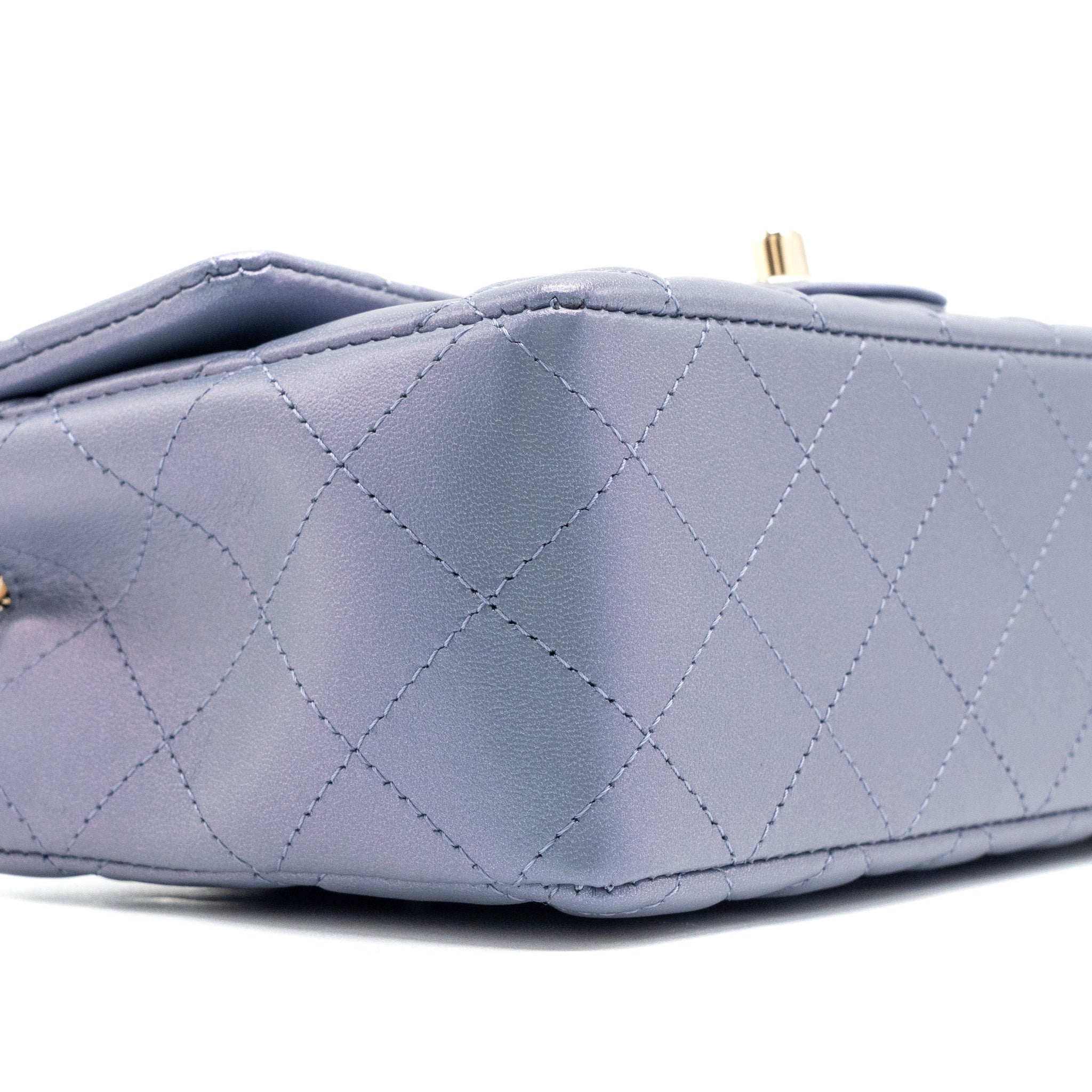 Chanel classic mini rectangular flap bag lambskin iridescent light purple L (microchip)
