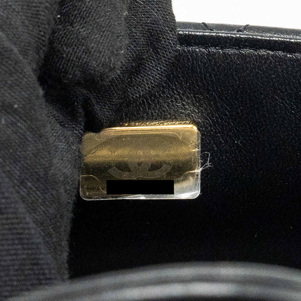 Chanel Top Handle Mini Rectangular Flap Bag Lambskin Black L (Microchip)