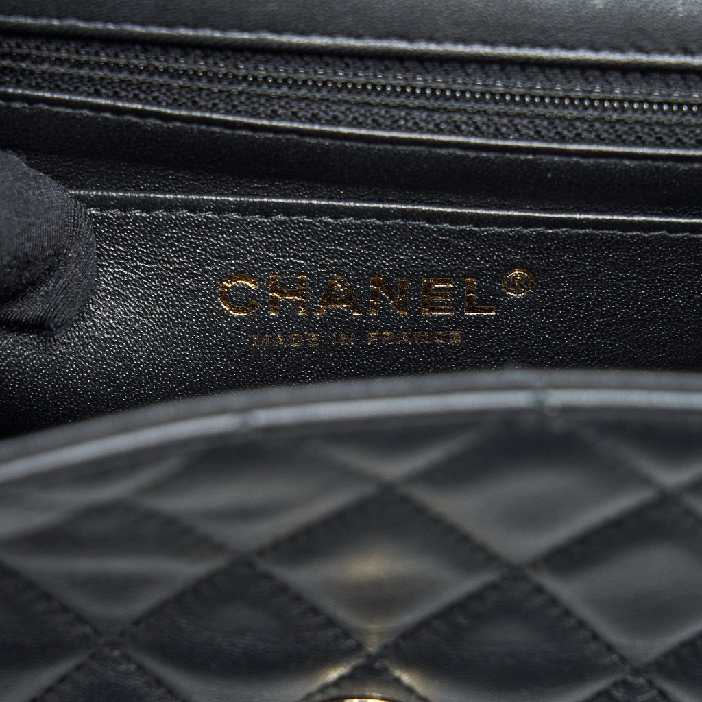 Chanel mini rectangular flap Bag Lambskin Black L