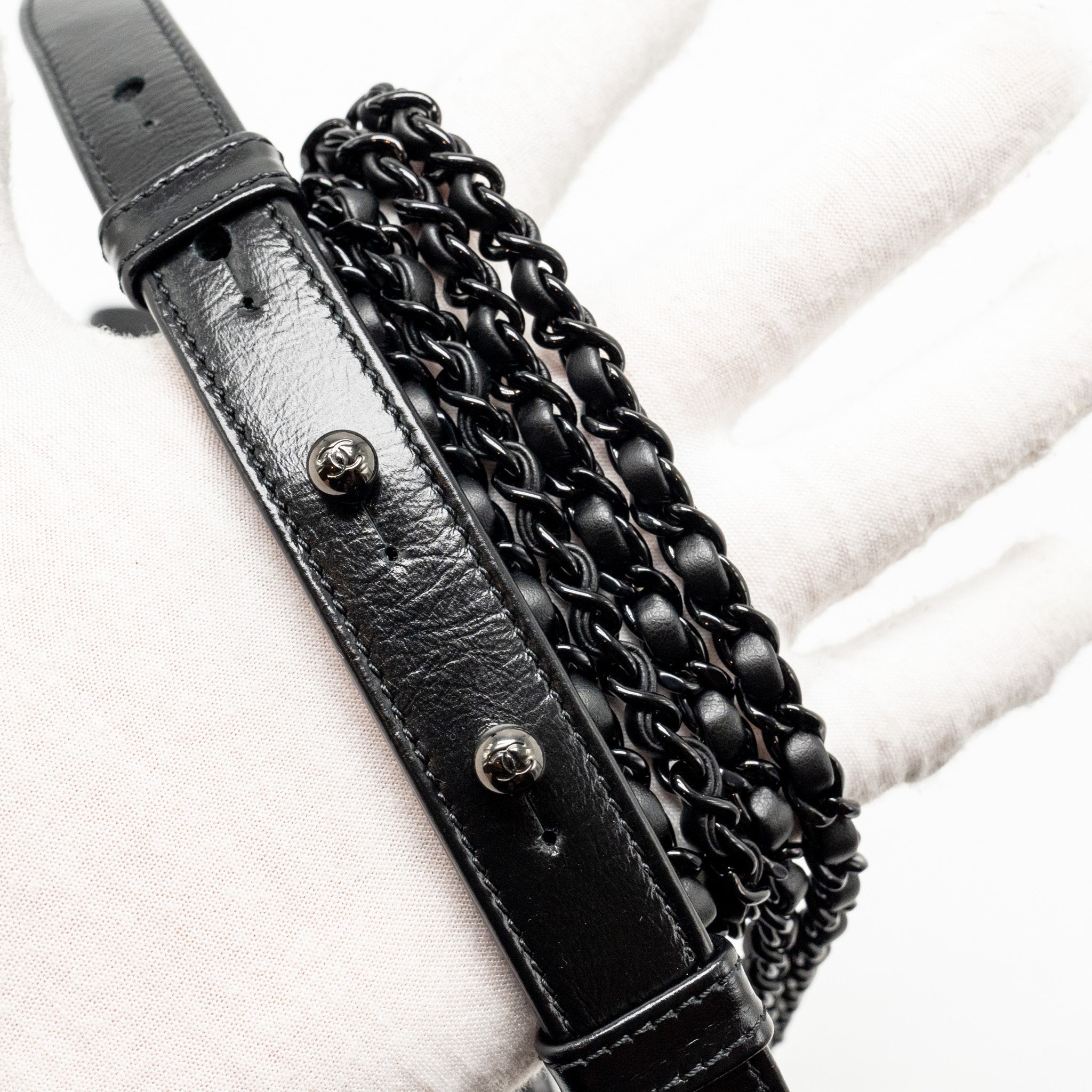 CHANEL Small Gabrielle Hobo Bag Aged Calfskin So Black