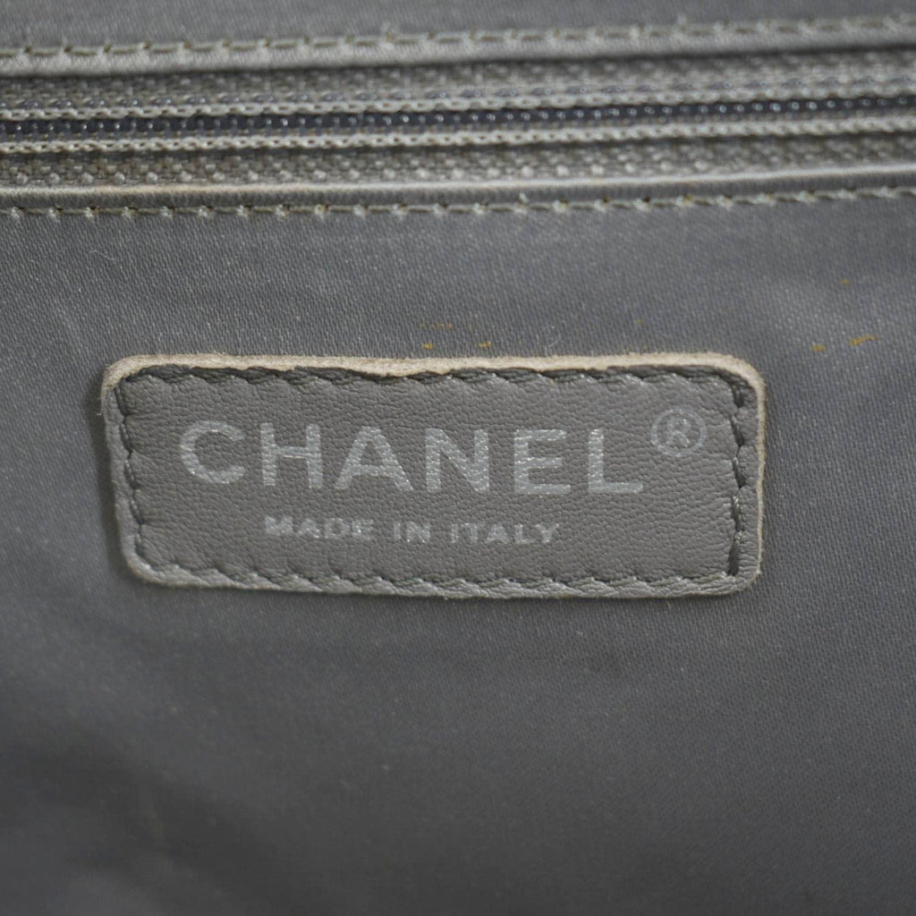 CHANEL XL Quilted Caviar Leather Shopping Tote Bag Gray