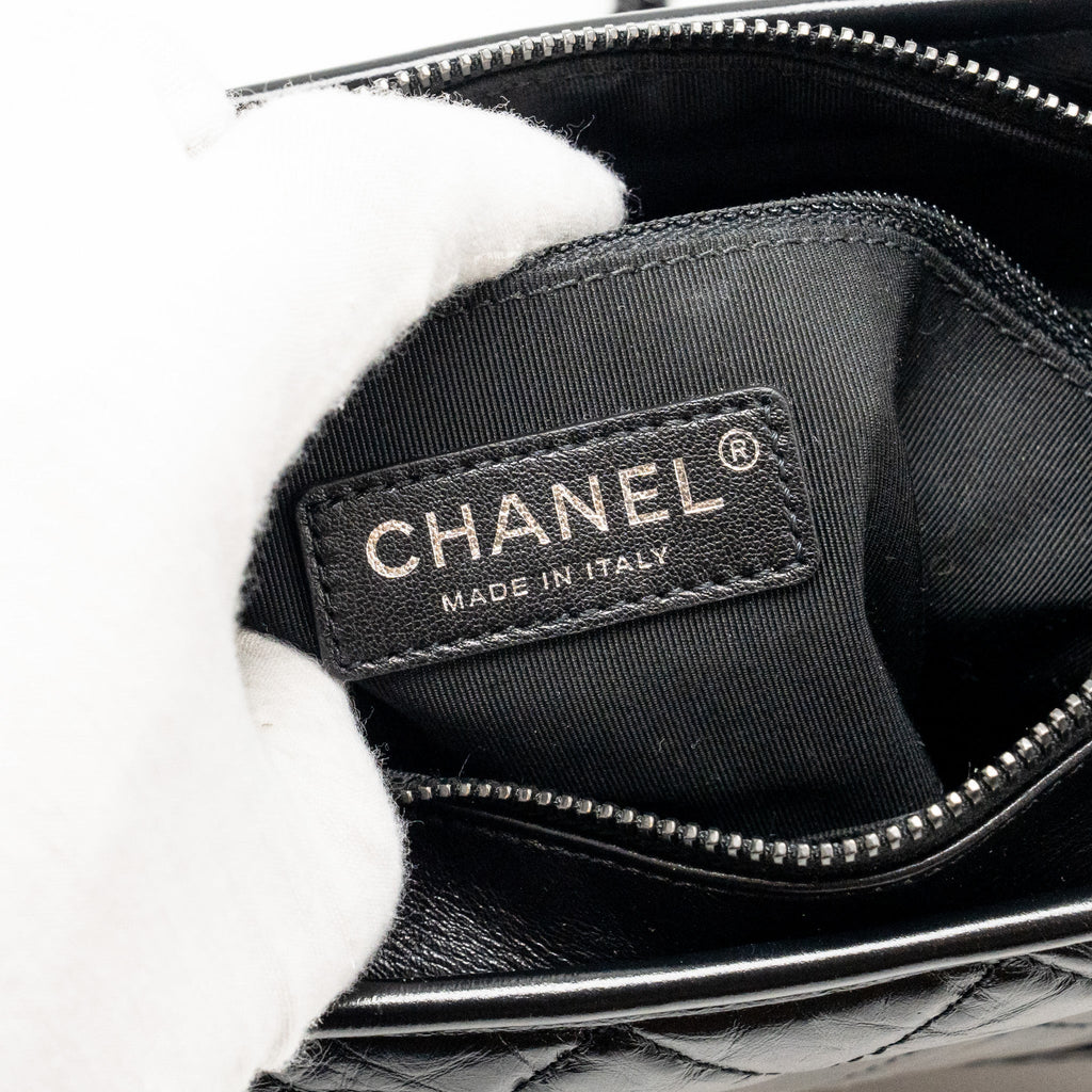 CHANEL Small Gabrielle Hobo Bag Aged Calfskin So Black